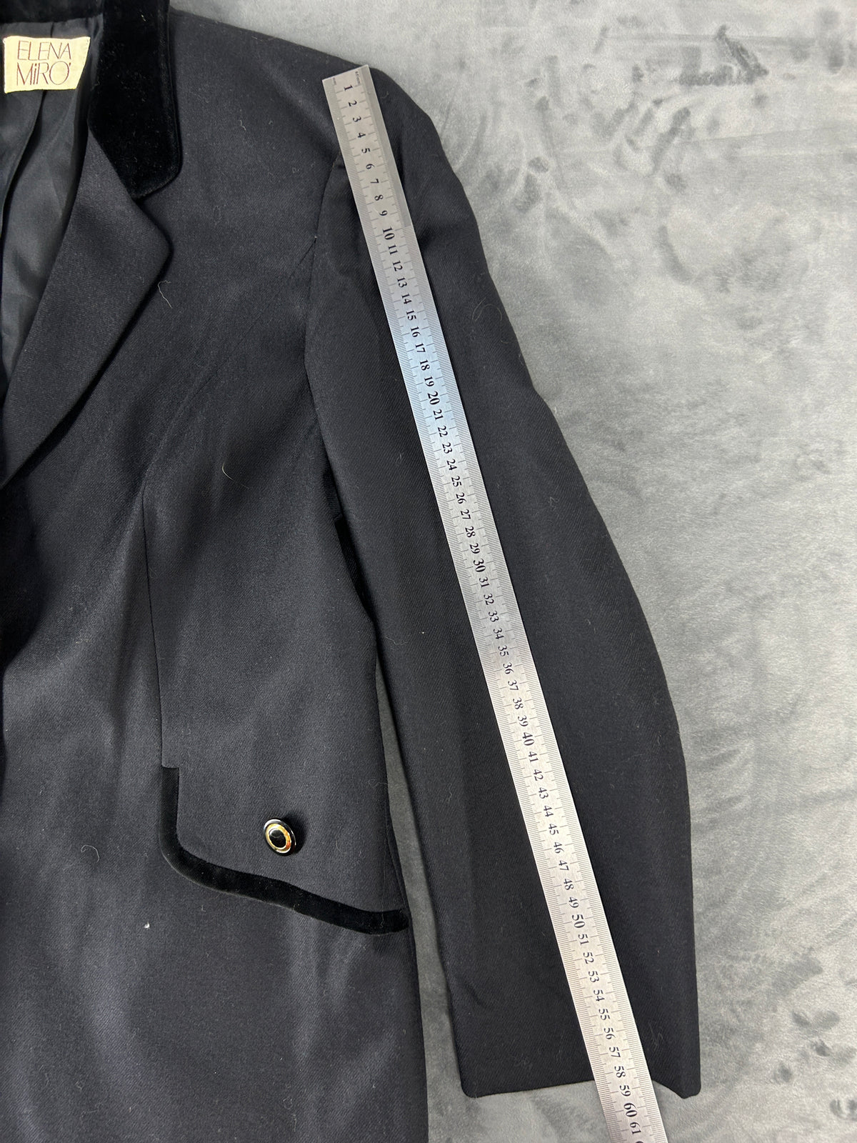 Blazer nero in lana con collo in velluto Elena Mirò vintage – Donna Taglia L