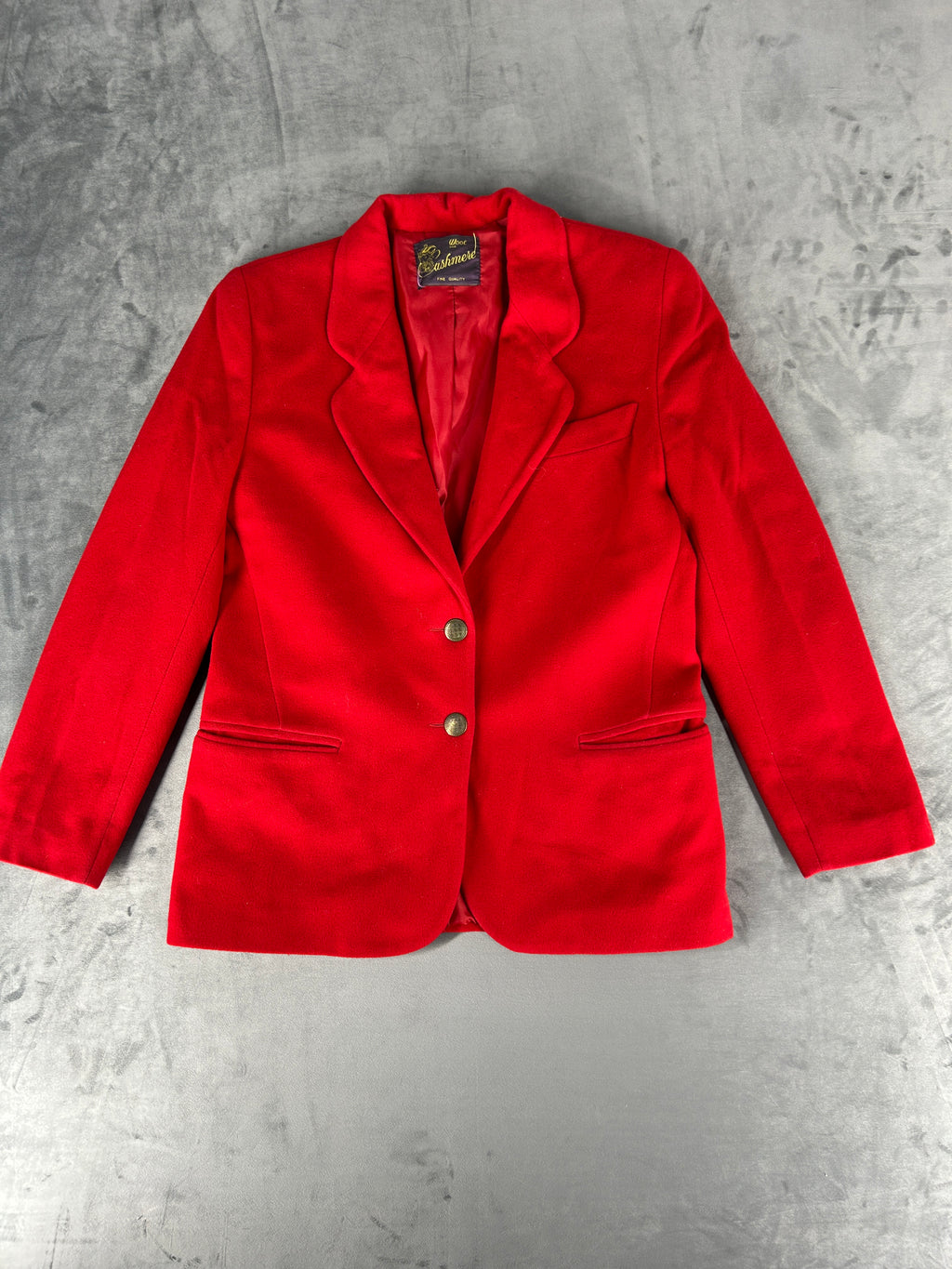 Blazer rosso in lana e cashmere vintage – Donna Taglia M (IT 42)