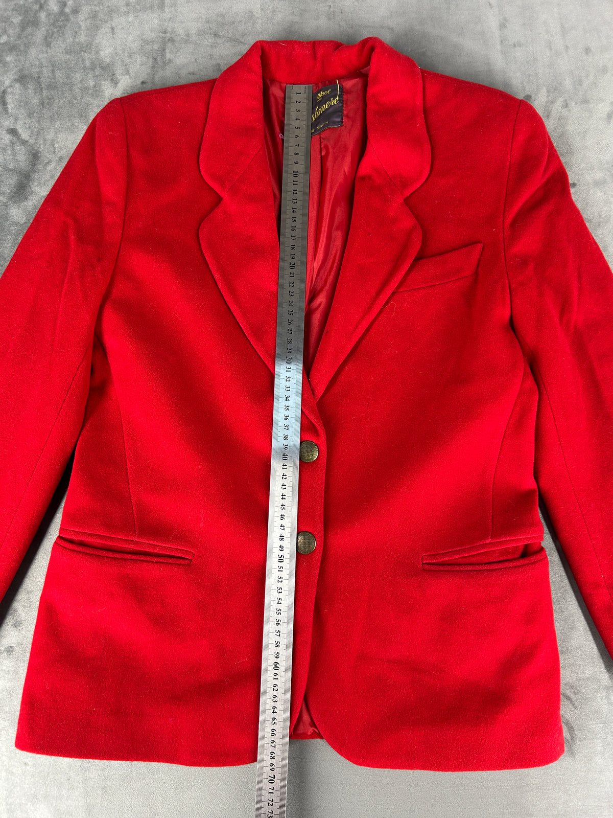 Blazer rosso in lana e cashmere vintage – Donna Taglia M (IT 42)