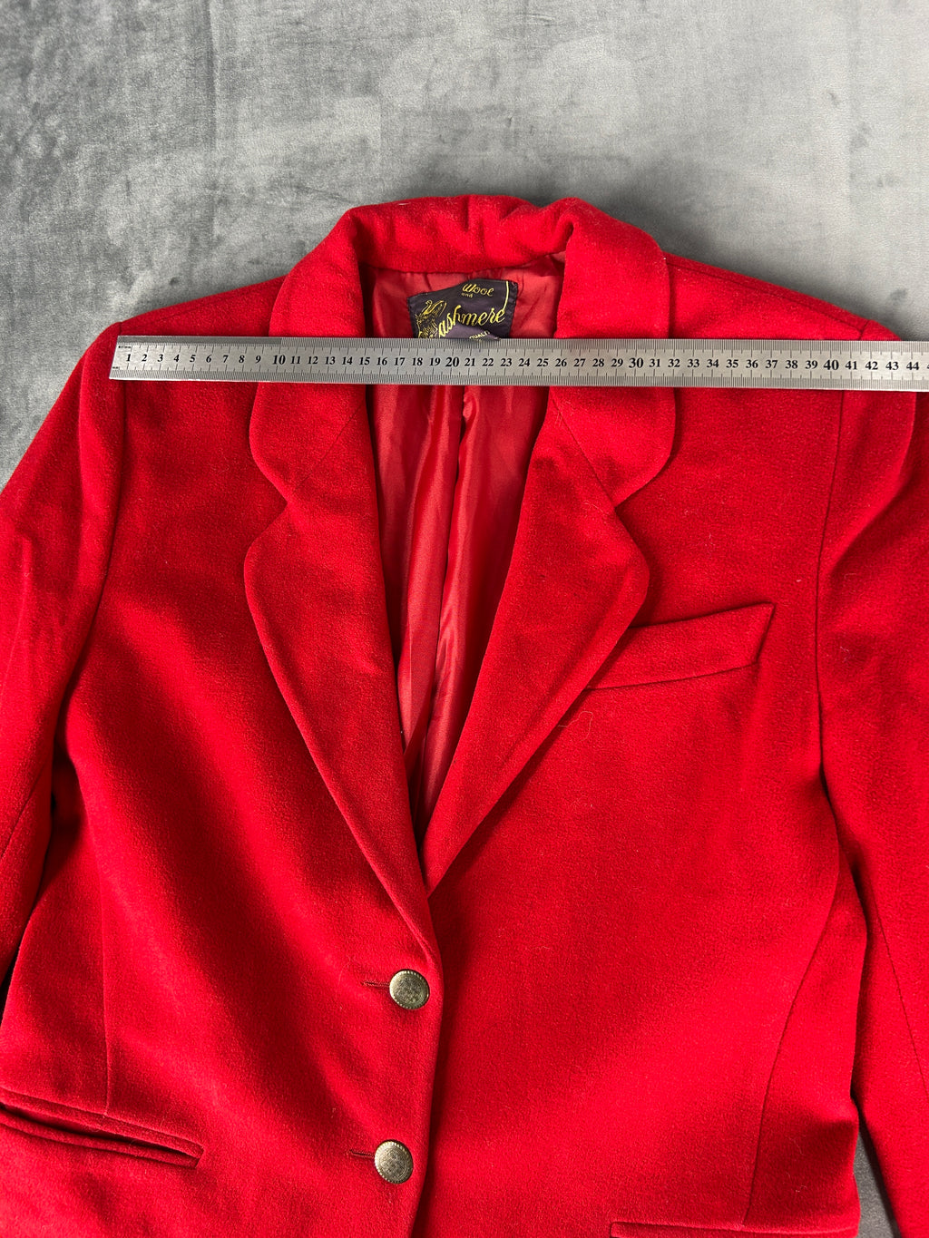 Blazer rosso in lana e cashmere vintage – Donna Taglia M (IT 42)