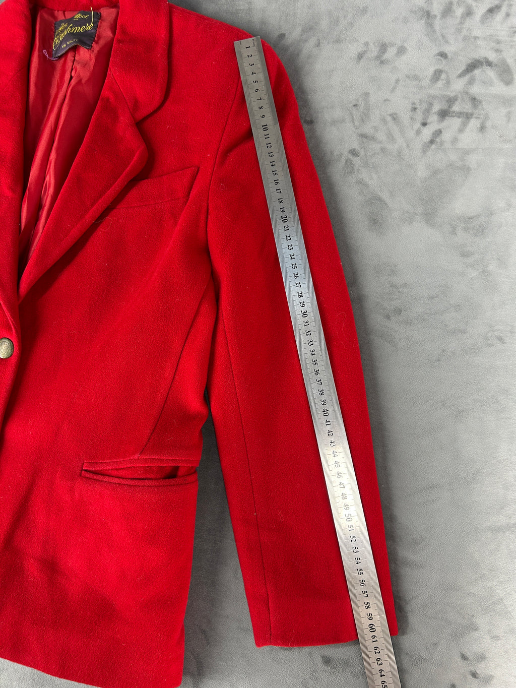 Blazer rosso in lana e cashmere vintage – Donna Taglia M (IT 42)