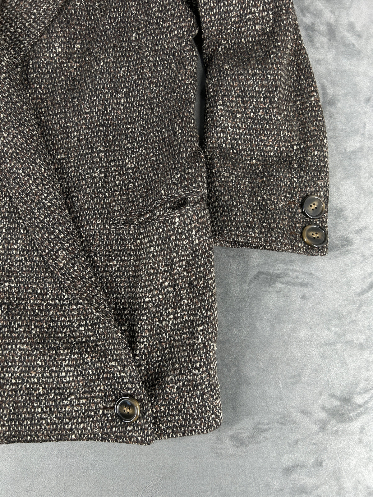 Blazer oversize in lana tweed marrone vintage – Donna Taglia L