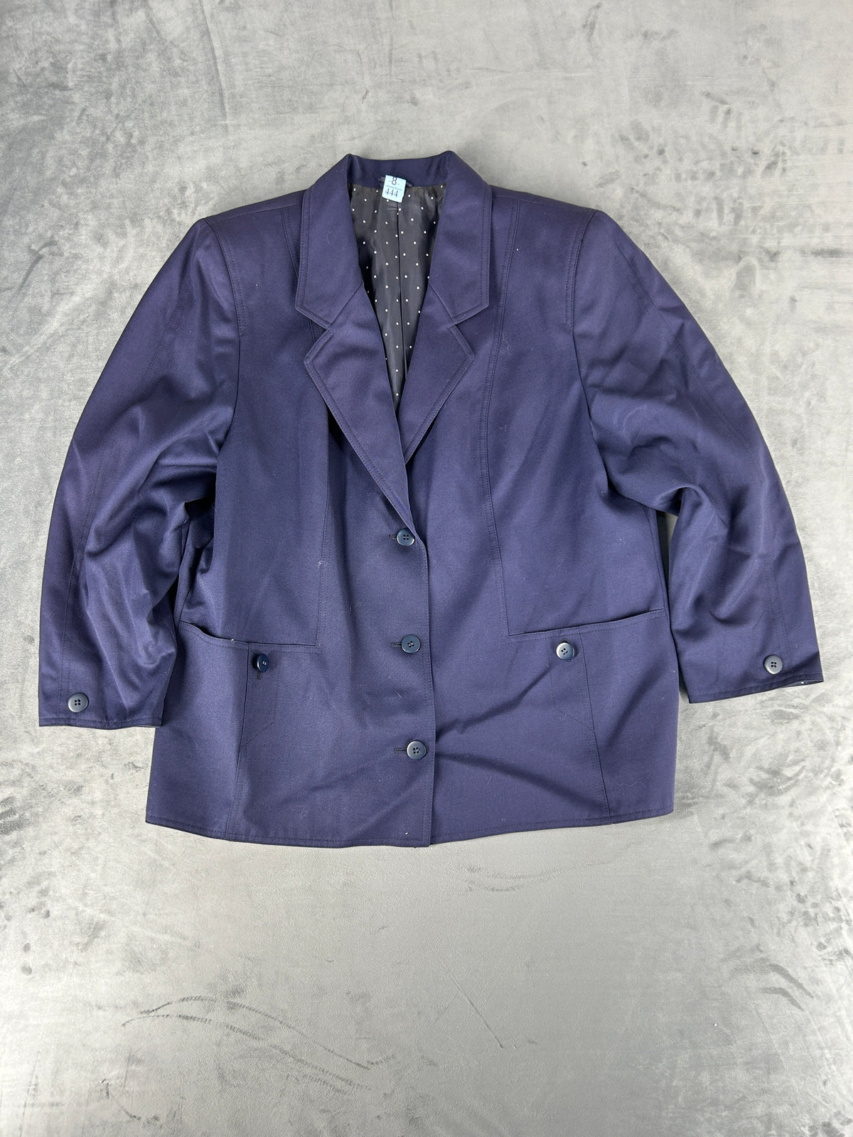 Blazer blu navy in lana vintage – Donna Taglia L