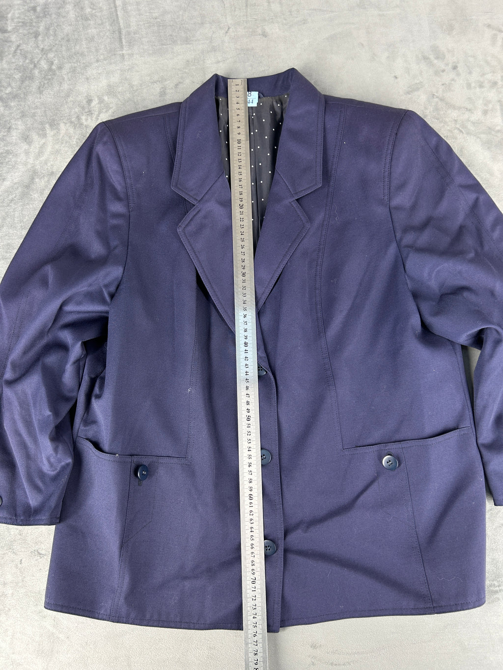 Blazer blu navy in lana vintage – Donna Taglia L