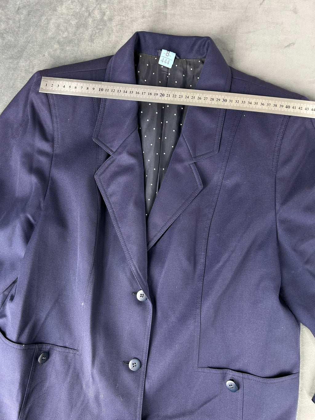 Blazer blu navy in lana vintage – Donna Taglia L