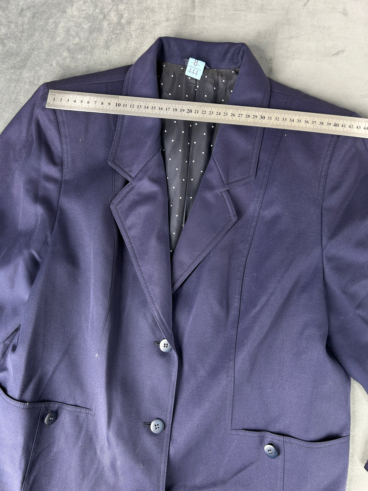 Blazer blu navy in lana vintage – Donna Taglia L
