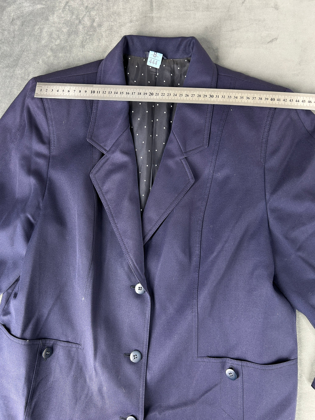 Blazer blu navy in lana vintage – Donna Taglia L