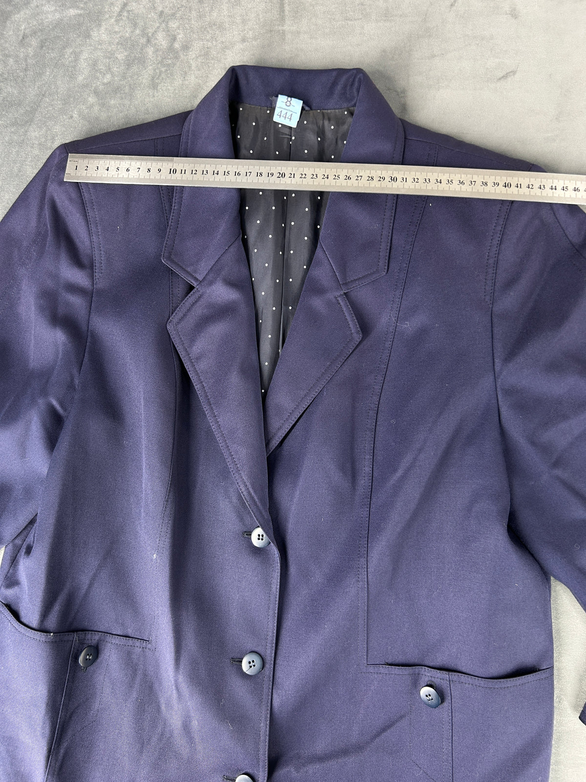 Blazer blu navy in lana vintage – Donna Taglia L