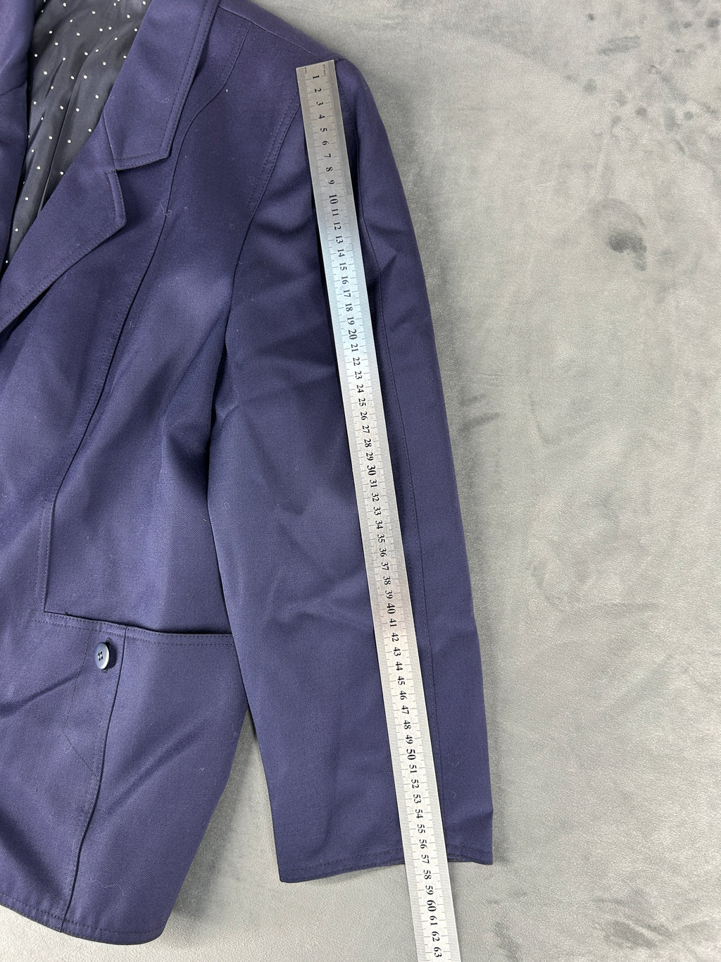 Blazer blu navy in lana vintage – Donna Taglia L