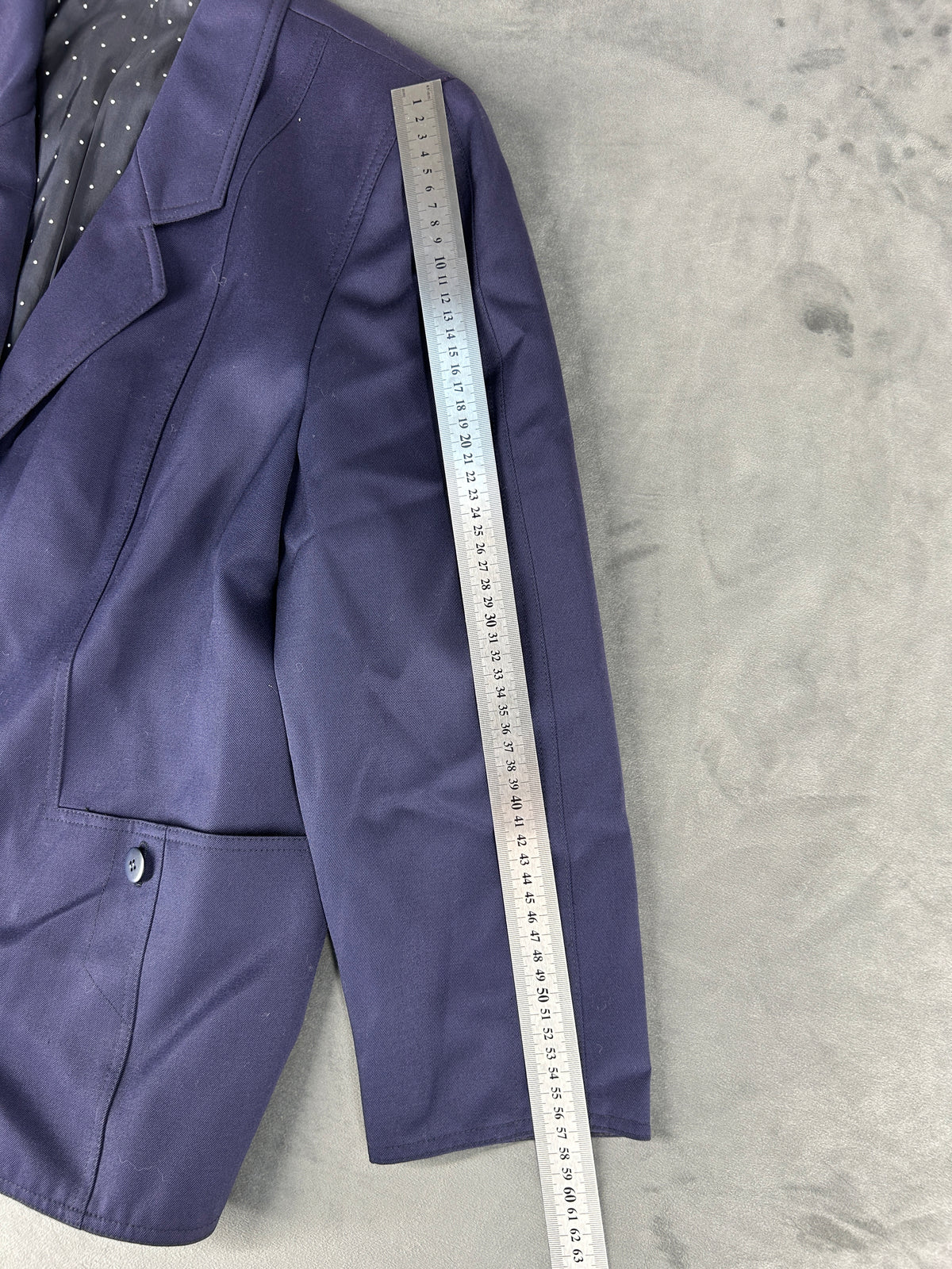 Blazer blu navy in lana vintage – Donna Taglia L