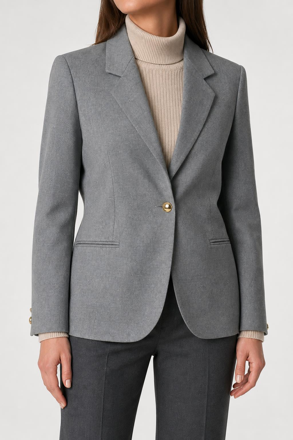 Blazer grigio in lana Edward vintage – Donna Taglia XL (IT 48)