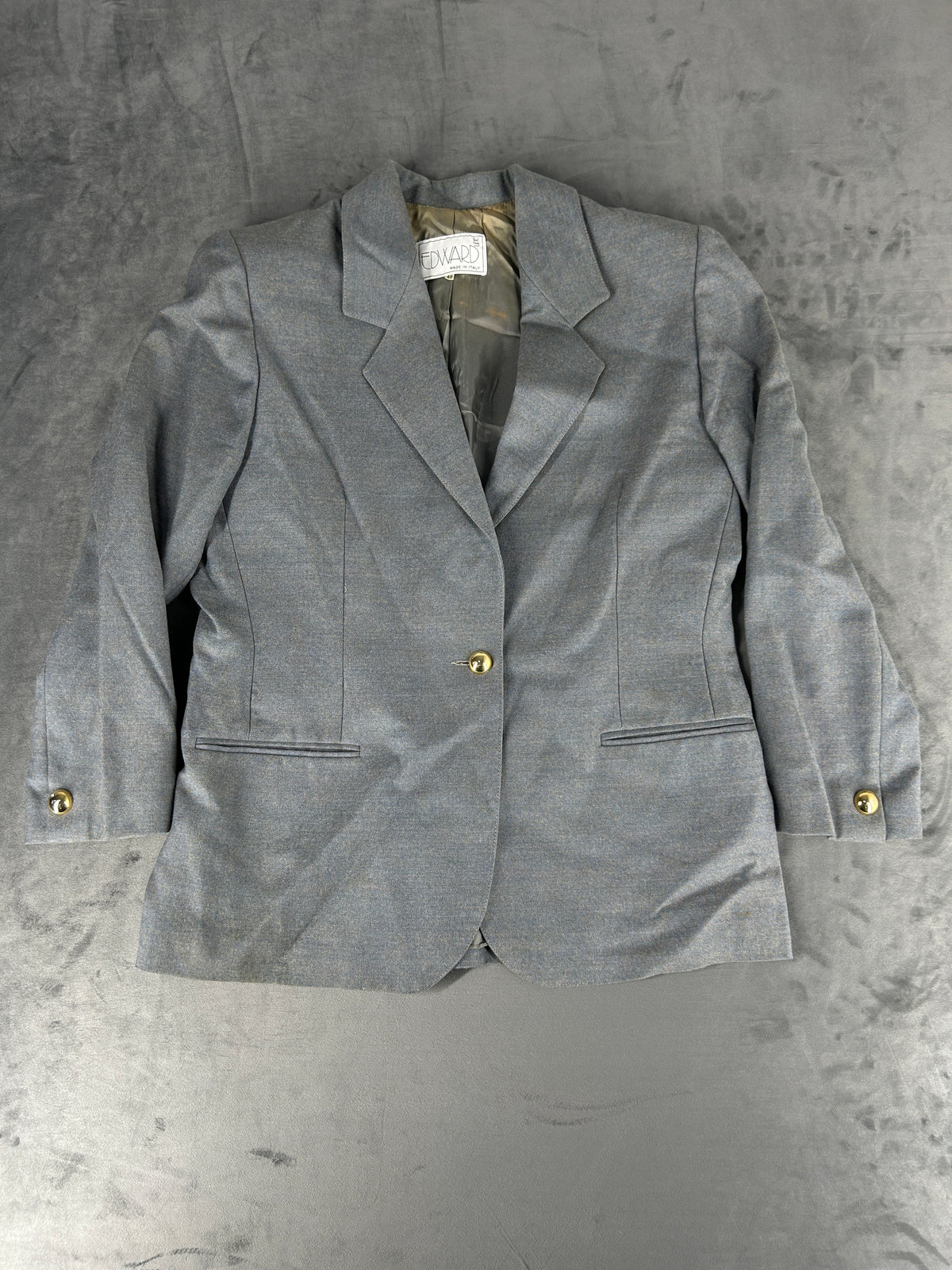 Blazer grigio in lana Edward vintage – Donna Taglia XL (IT 48)