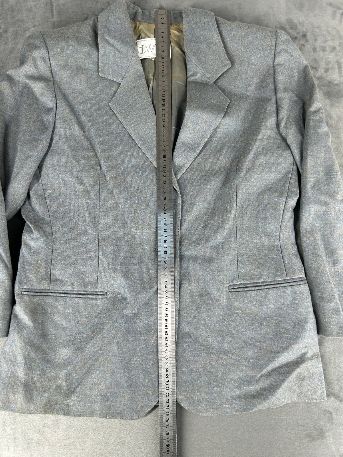 Blazer grigio in lana Edward vintage – Donna Taglia XL (IT 48)