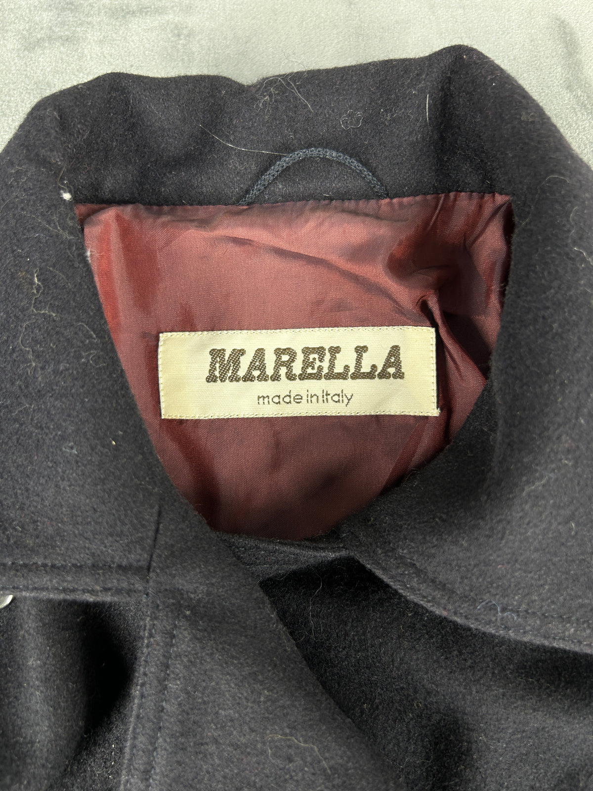 Caban corto in lana blu navy Marella vintage – Donna Taglia L