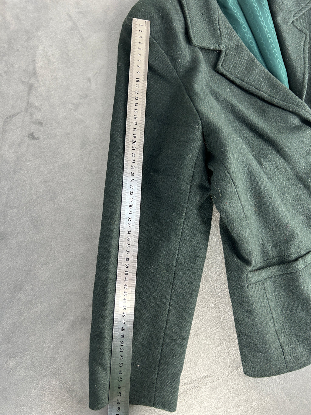 Blazer verde scuro in lana vintage – Donna Taglia L