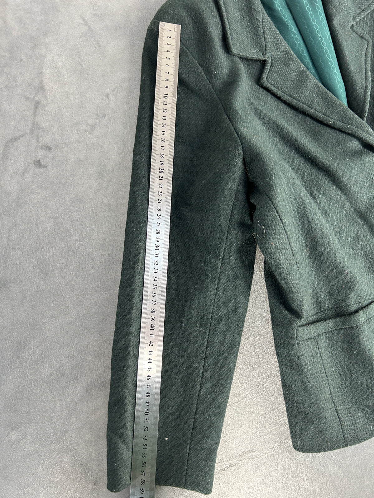 Blazer verde scuro in lana vintage – Donna Taglia L