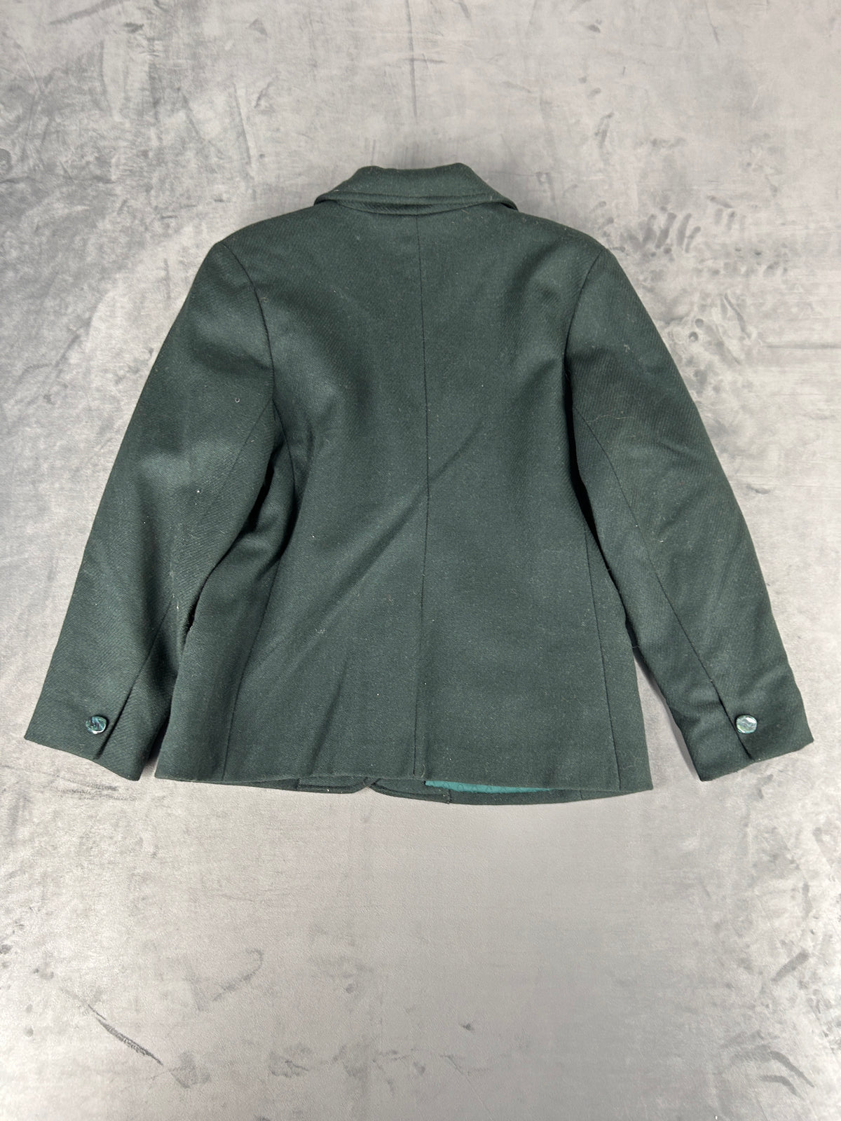 Blazer verde scuro in lana vintage – Donna Taglia L