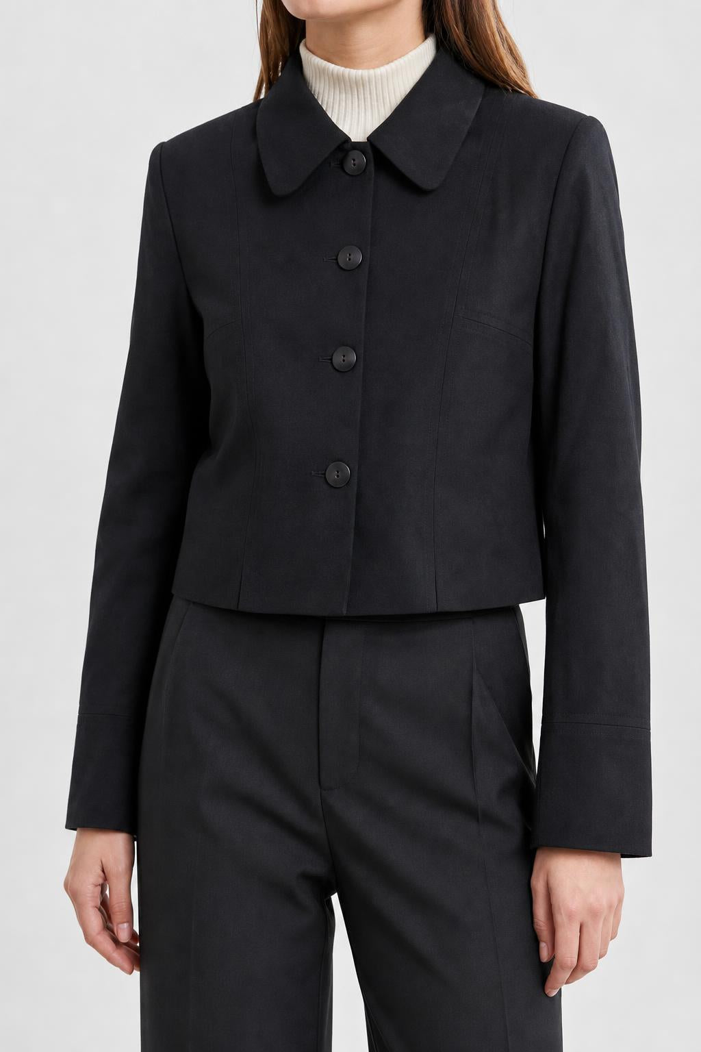 Giacca corta nera in lana Mode Osée vintage – Donna Taglia M (IT 42)