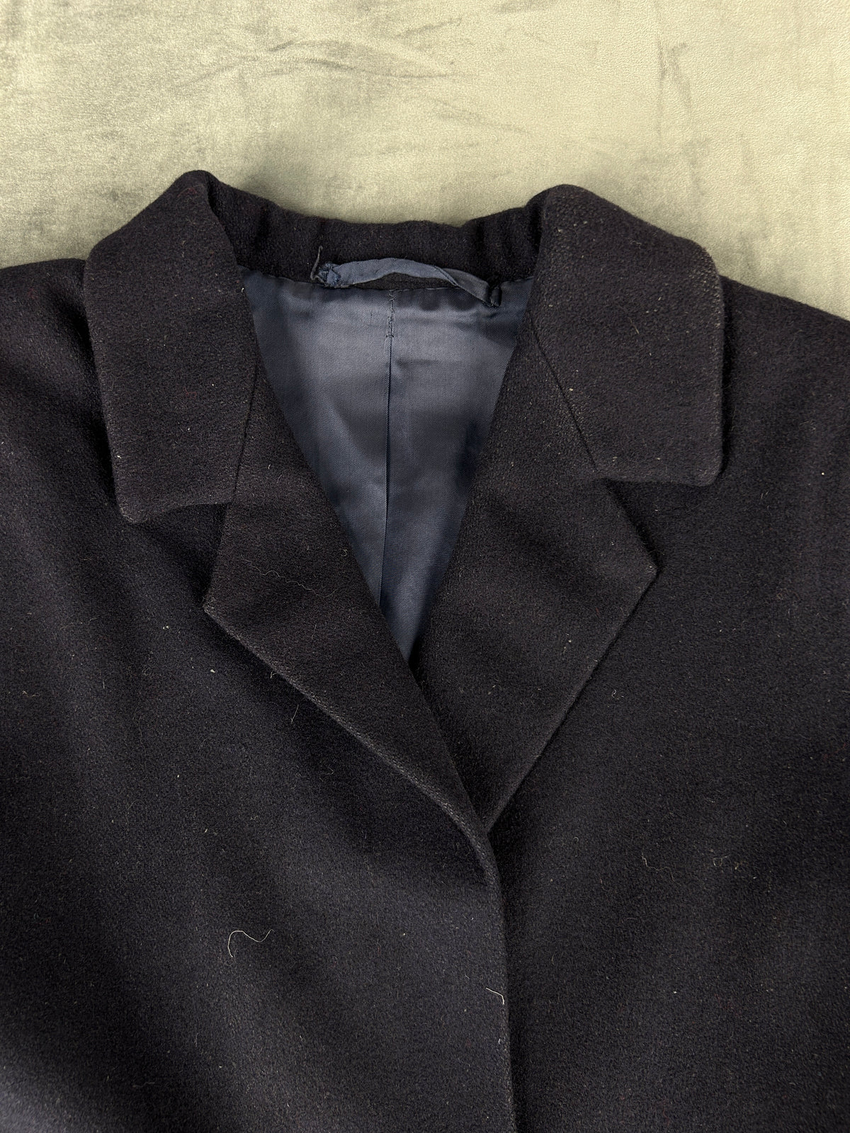 Blazer doppiopetto blu navy in lana vintage – Donna Taglia L