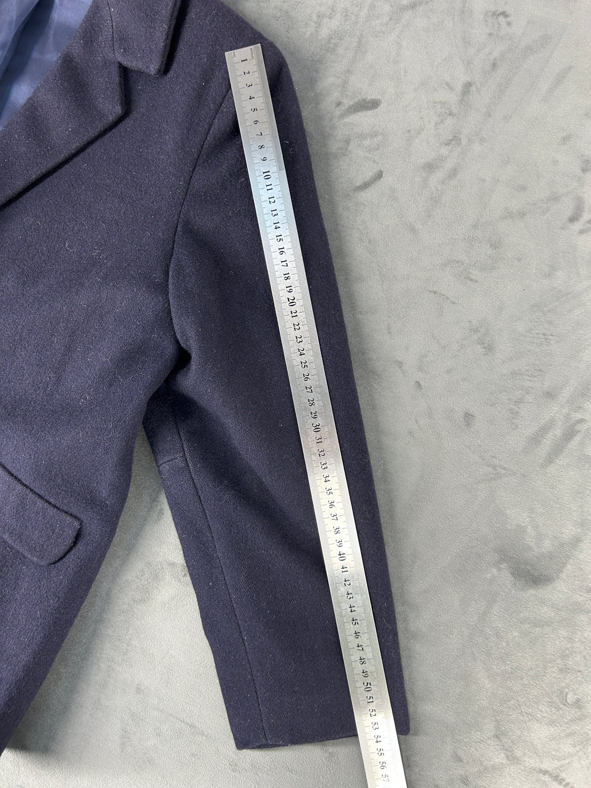 Blazer doppiopetto blu navy in lana vintage – Donna Taglia L