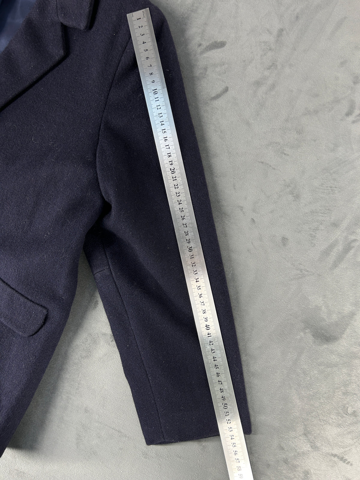 Blazer doppiopetto blu navy in lana vintage – Donna Taglia L