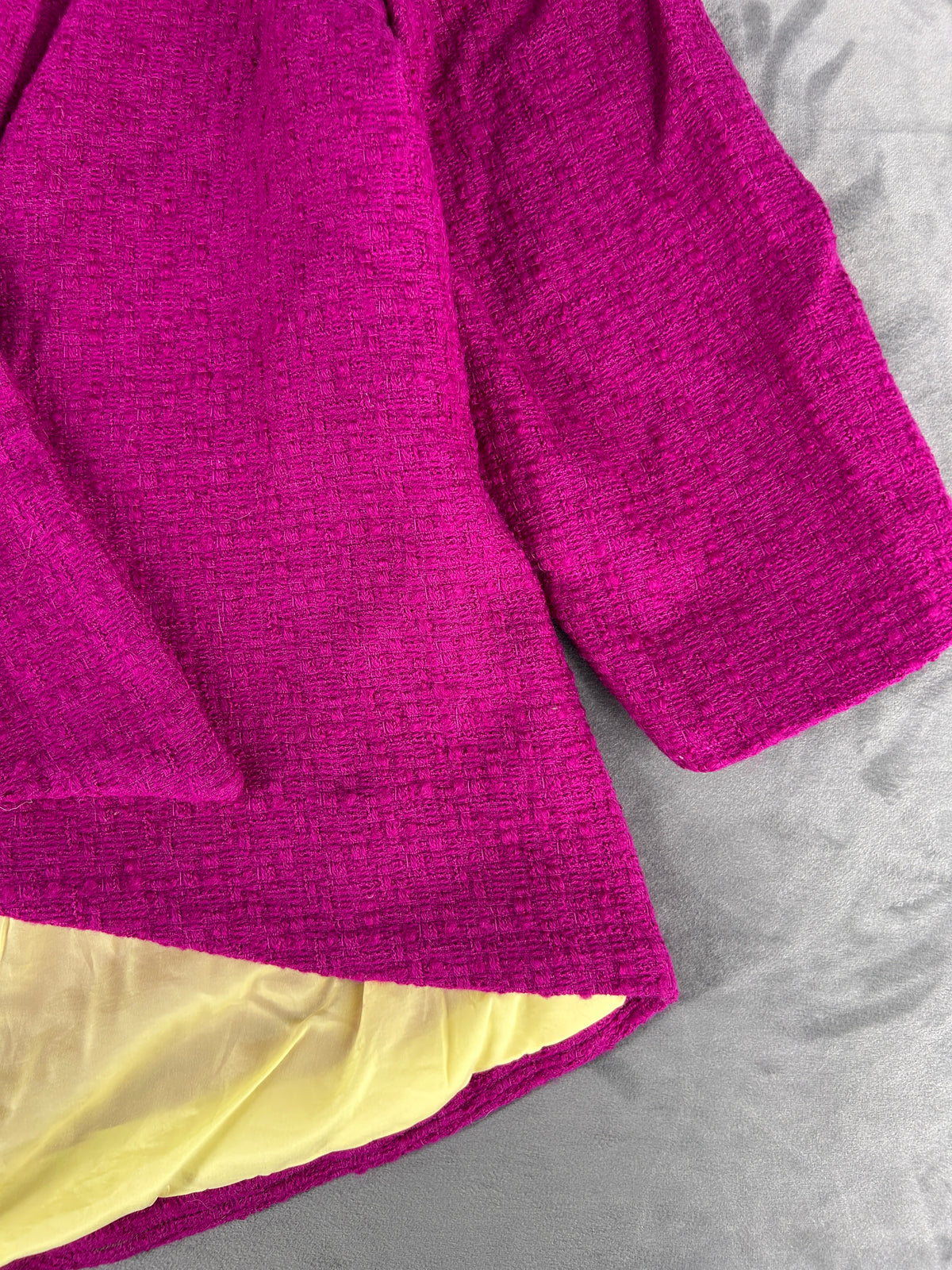 Giacca fucsia in tweed a portafoglio vintage – Donna Taglia M