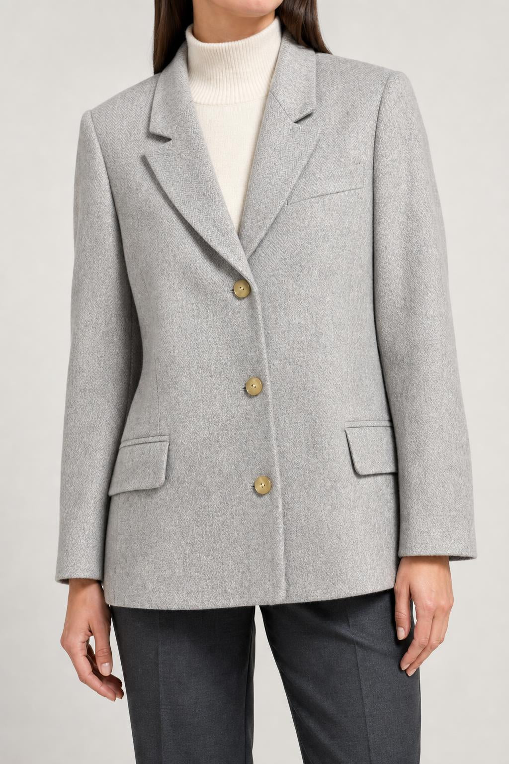 Blazer grigio in lana Monia vintage – Donna Taglia M