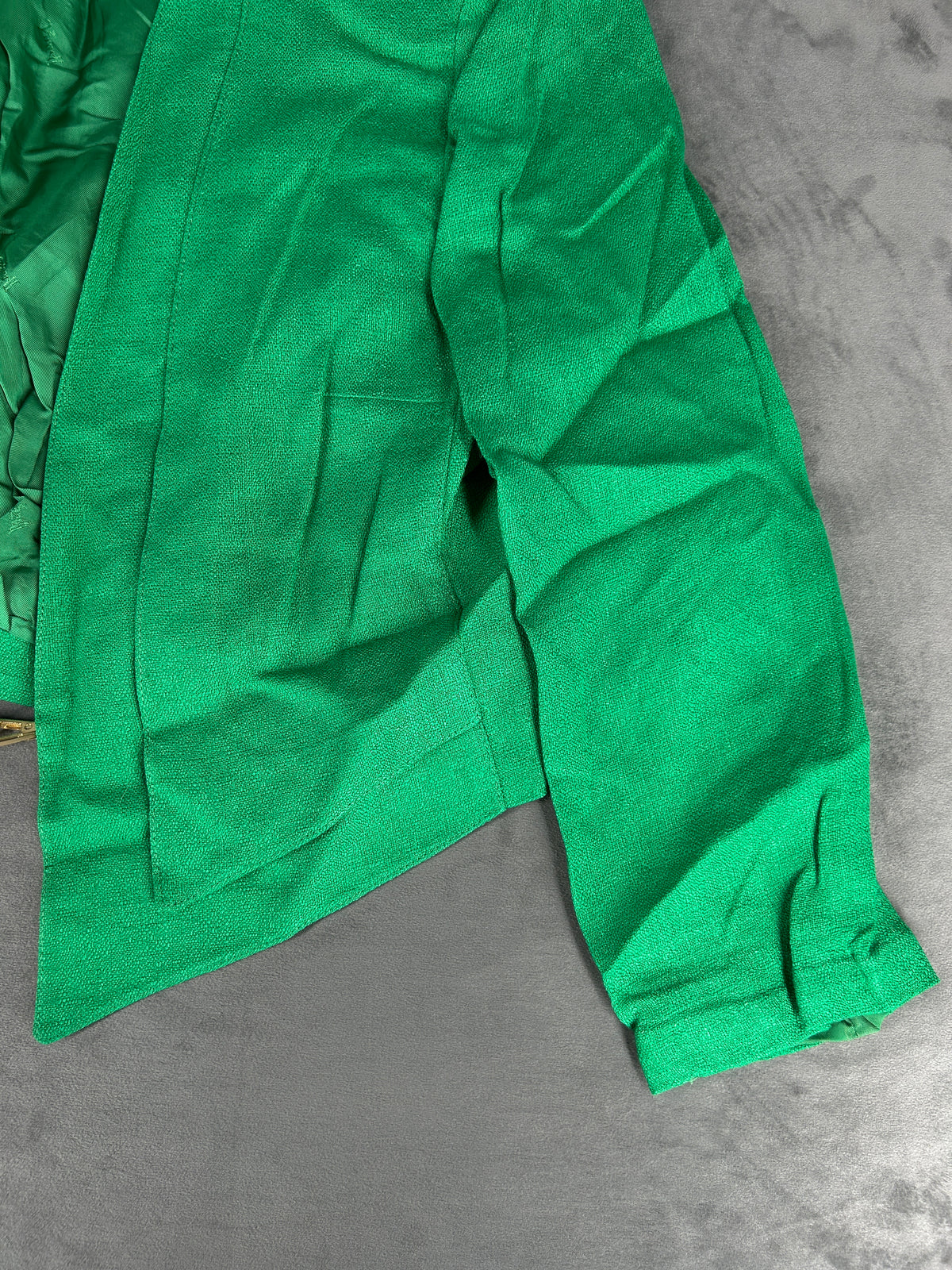 Giacca corta verde smeraldo in lino Yarell vintage – Donna Taglia M