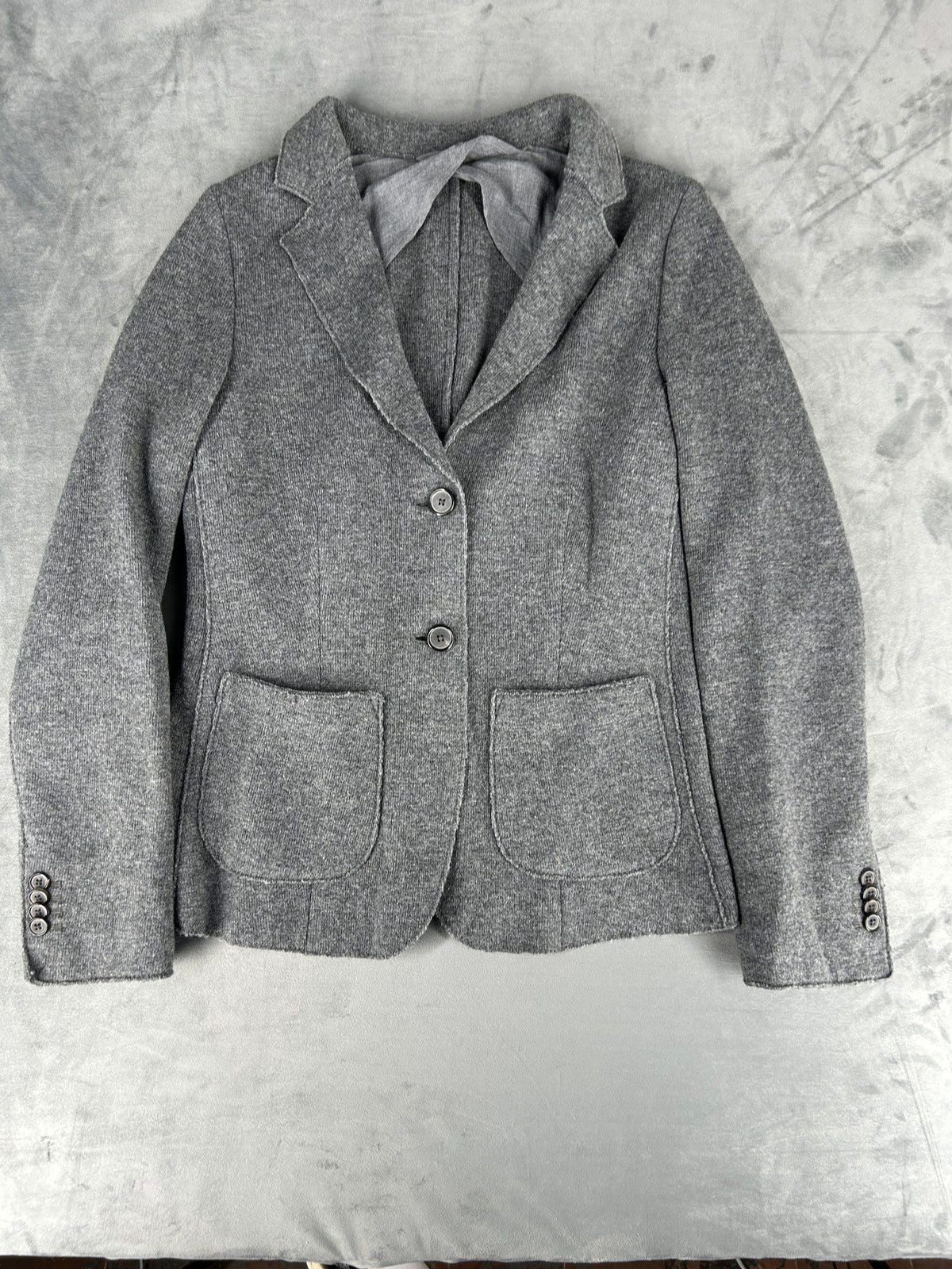 Blazer grigio in lana vintage – Donna Taglia M
