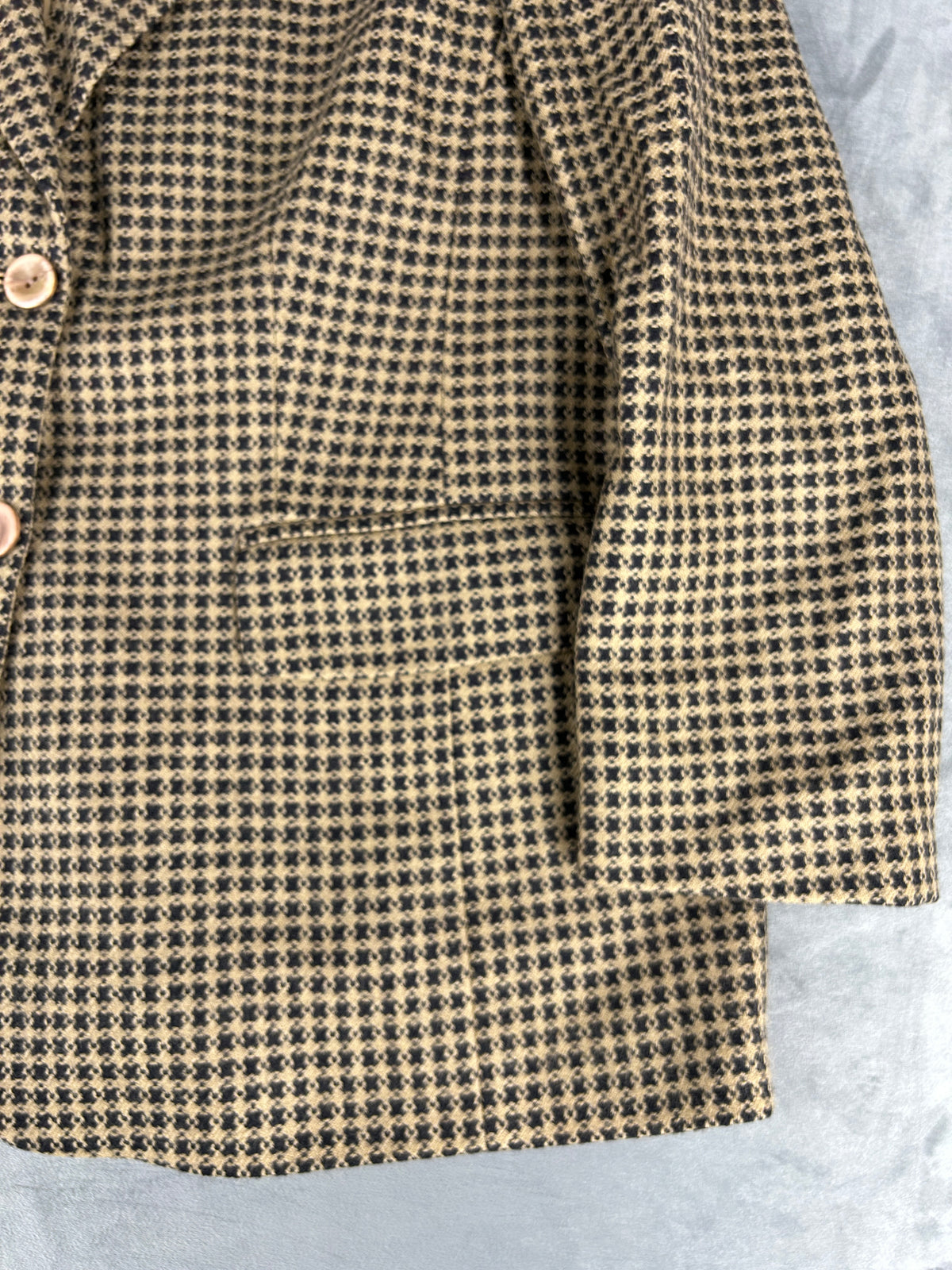 Blazer in lana pied de poule marrone Alberta vintage – Donna Taglia L