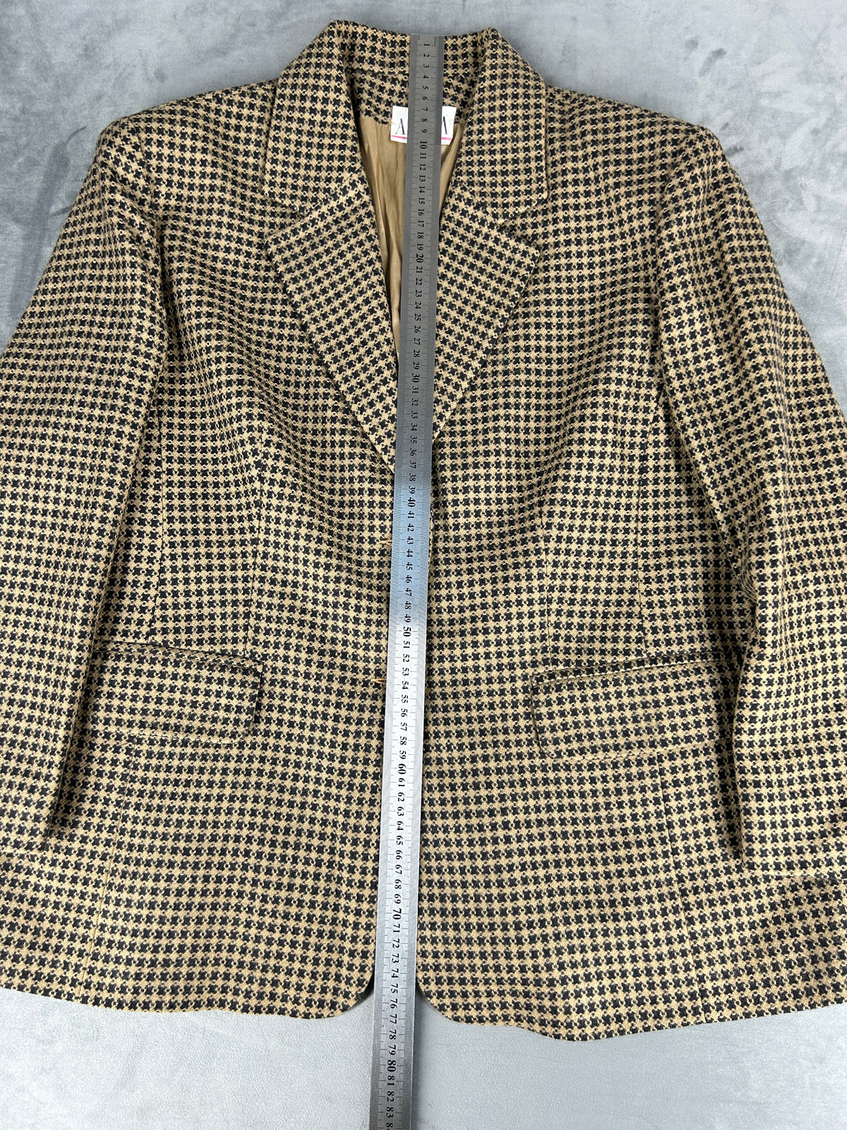Blazer in lana pied de poule marrone Alberta vintage – Donna Taglia L