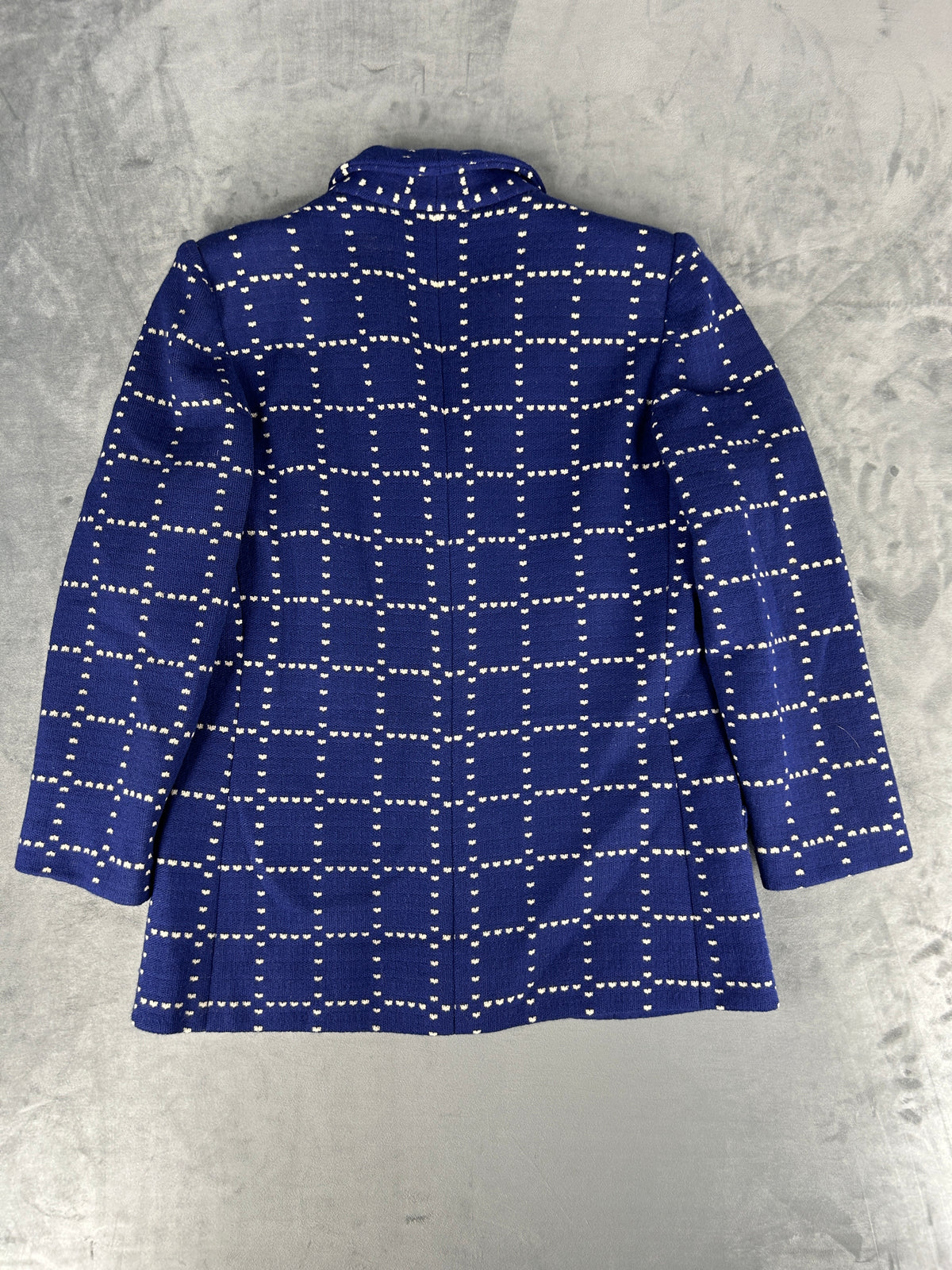 Blazer blu navy a quadri vintage – Donna Taglia M