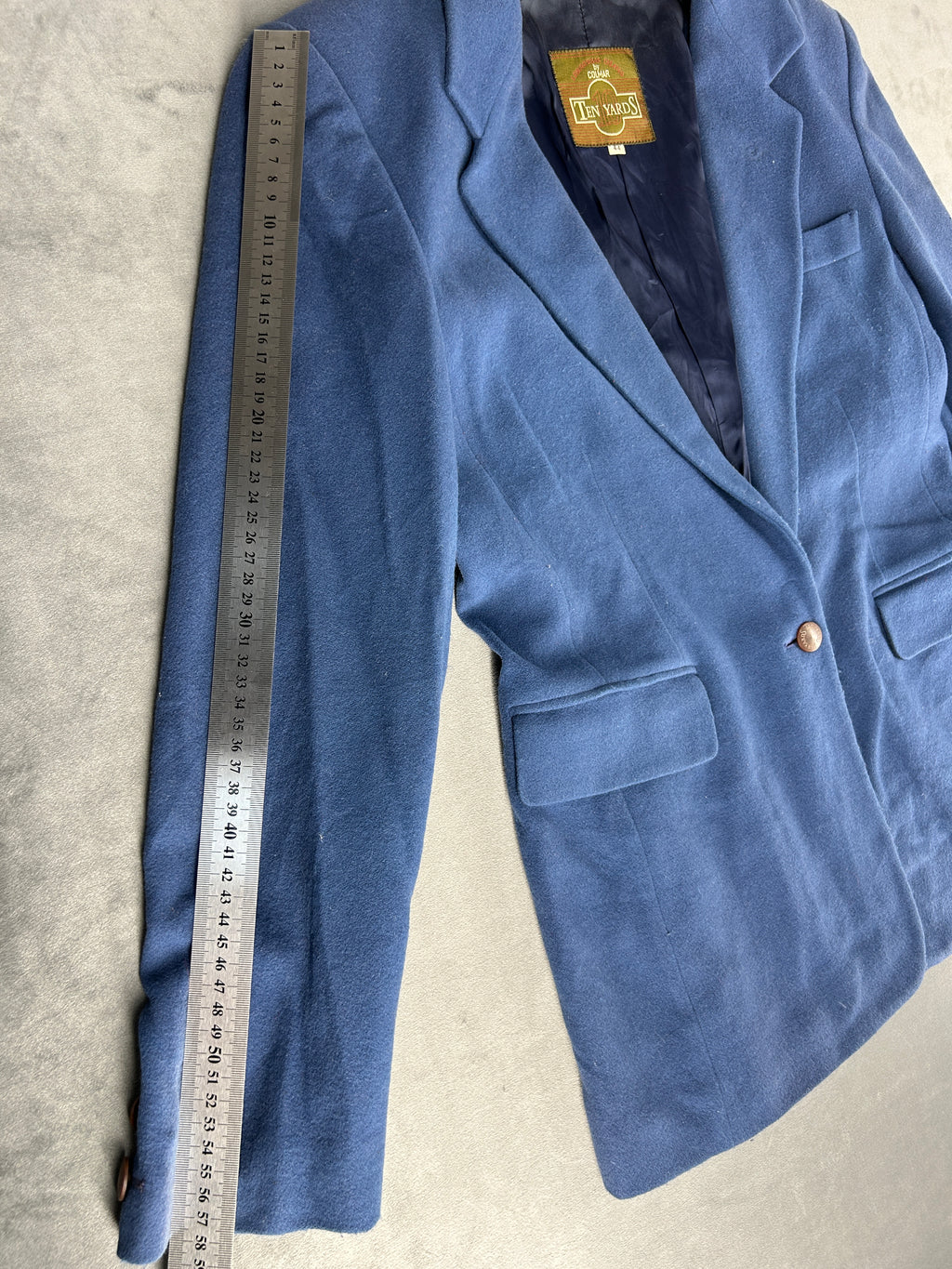Blazer azzurro in lana Ten Yards vintage – Donna Taglia L (IT 44)