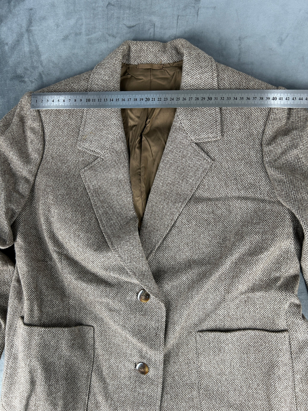 Blazer in lana tweed marrone vintage – Donna Taglia L