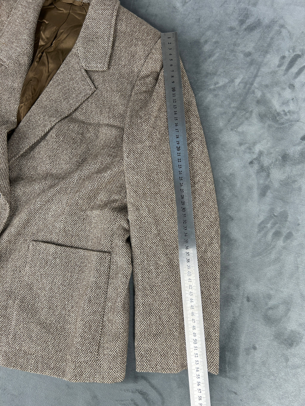 Blazer in lana tweed marrone vintage – Donna Taglia L