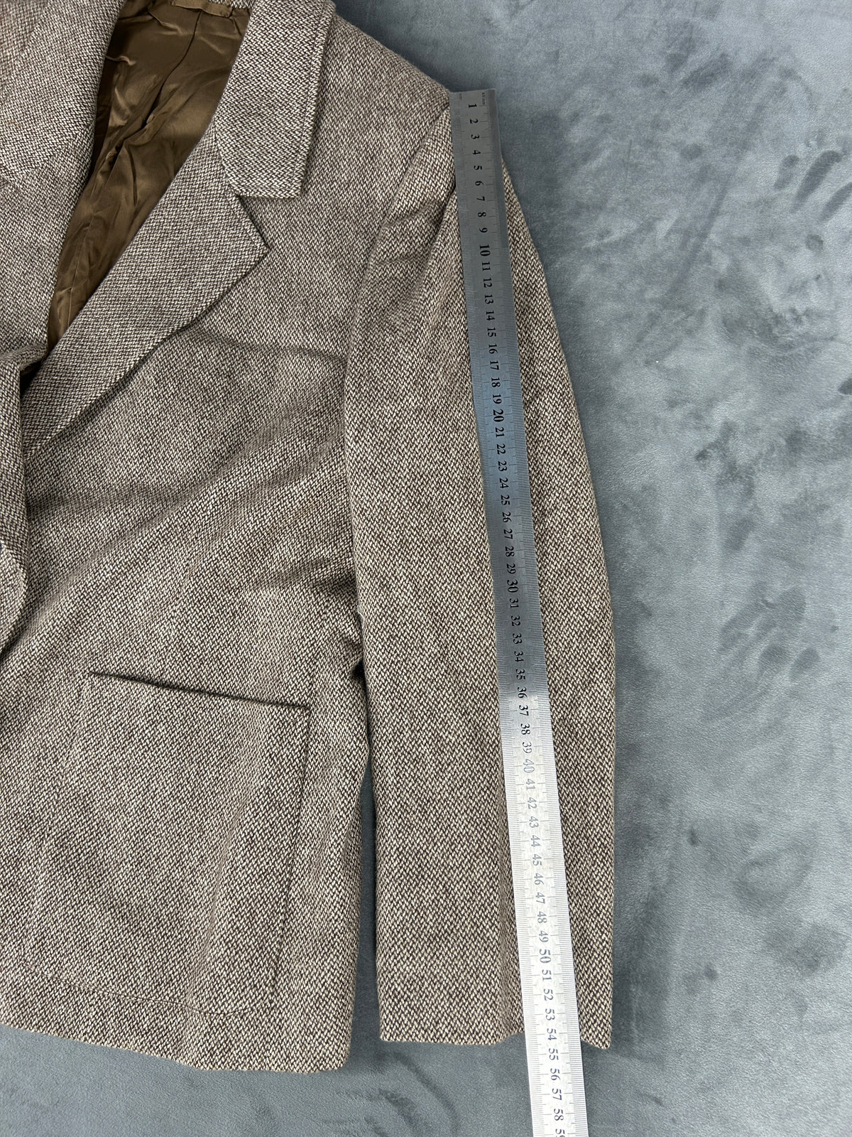 Blazer in lana tweed marrone vintage – Donna Taglia L