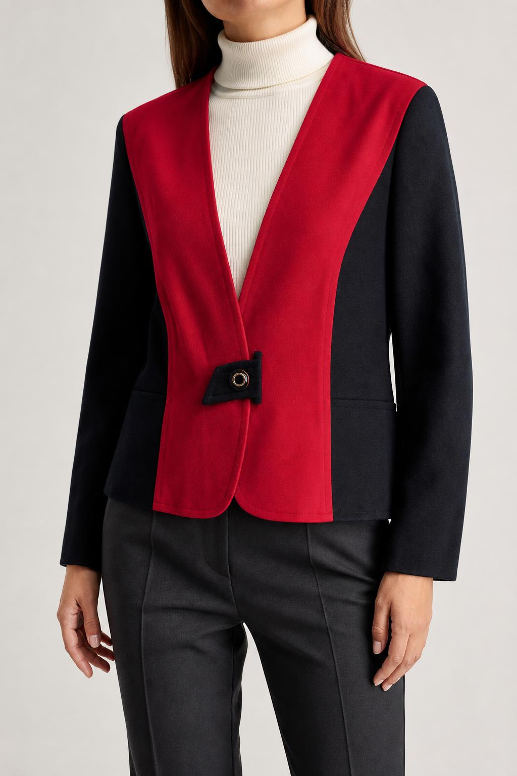 Giacca bicolore rosso e nero Nina Piacini vintage – Donna Taglia L (IT 44)