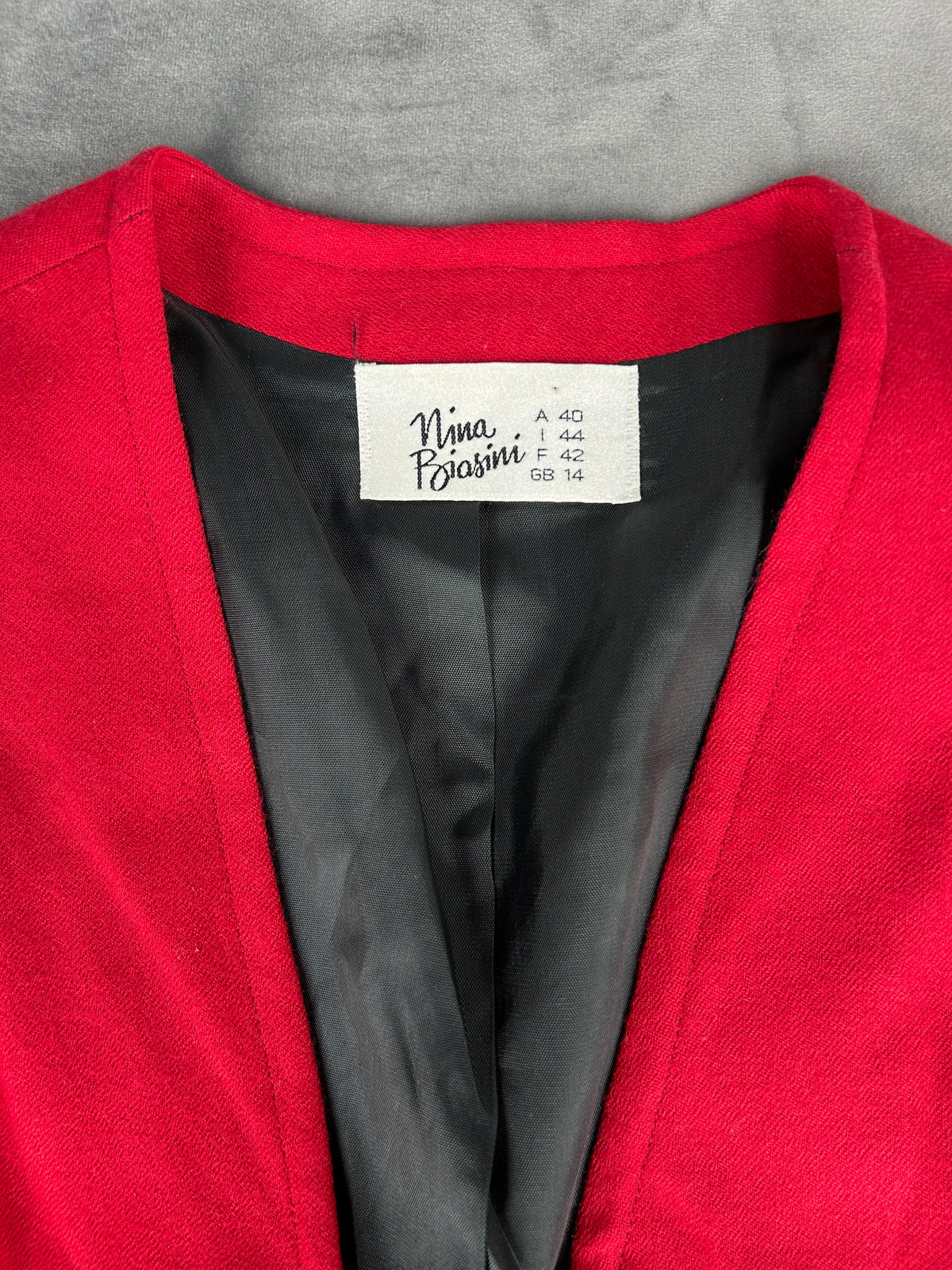 Giacca bicolore rosso e nero Nina Piacini vintage – Donna Taglia L (IT 44)