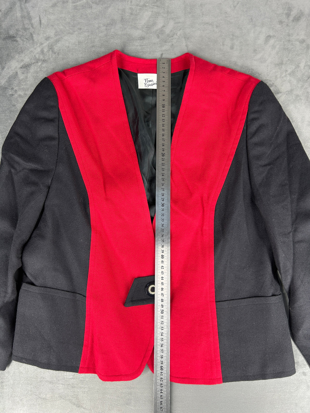 Giacca bicolore rosso e nero Nina Piacini vintage – Donna Taglia L (IT 44)