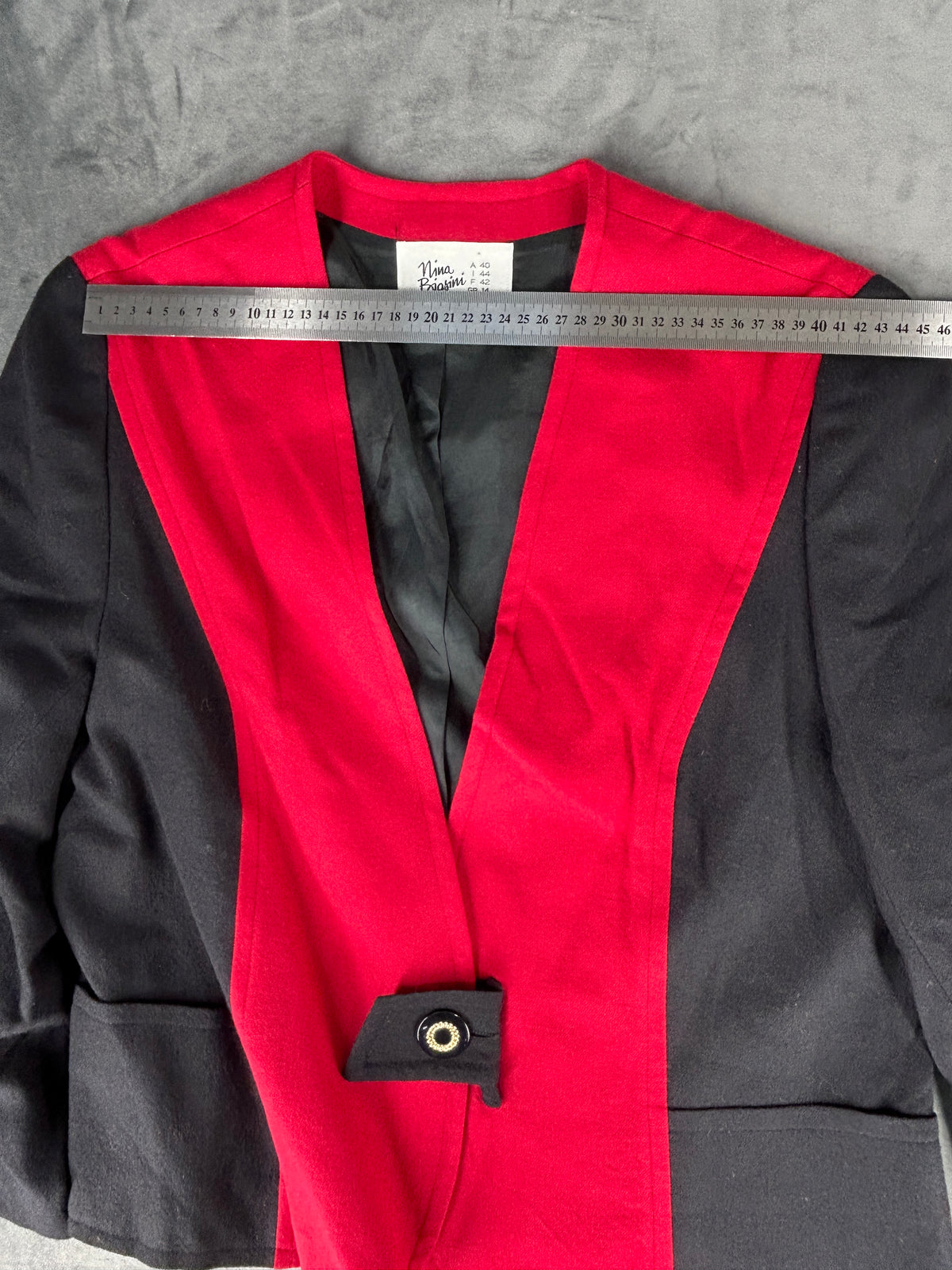 Giacca bicolore rosso e nero Nina Piacini vintage – Donna Taglia L (IT 44)