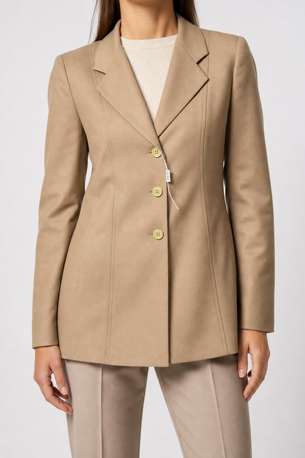 Giacca lunga cammello vintage – Donna Taglia L