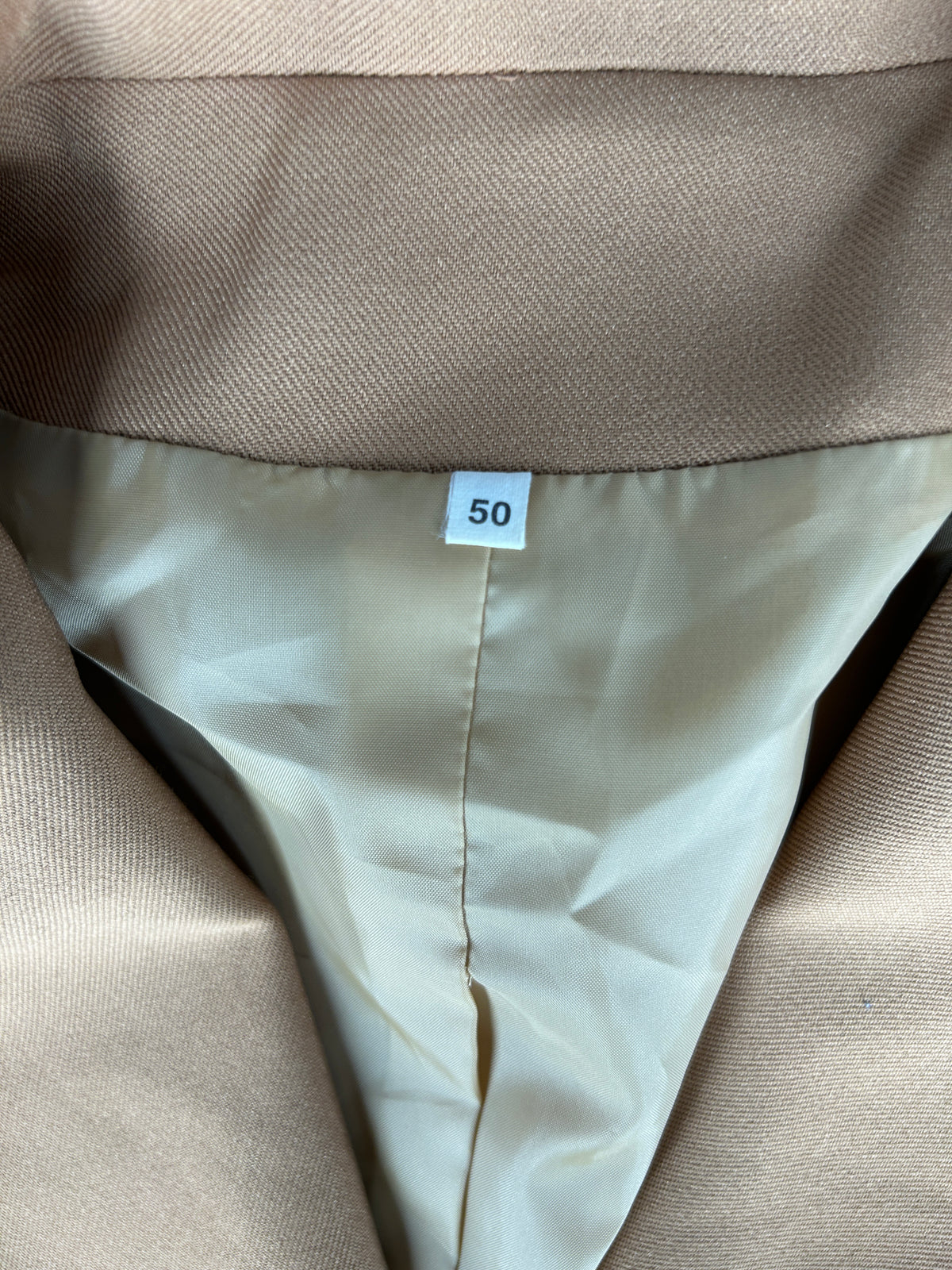 Giacca lunga cammello vintage – Donna Taglia L
