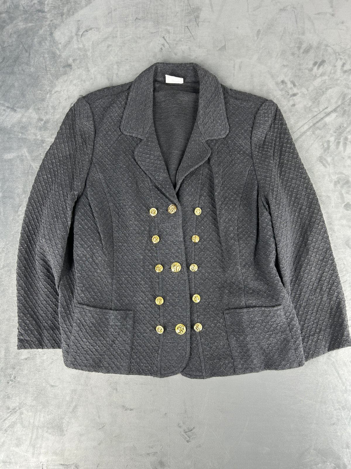 Blazer grigio in maglia doppiopetto Liolà vintage – Donna Taglia L