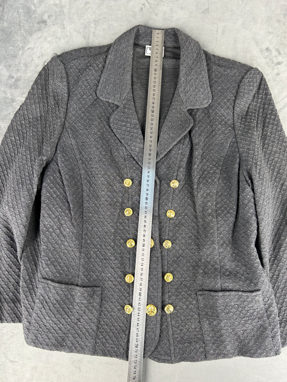 Blazer grigio in maglia doppiopetto Liolà vintage – Donna Taglia L