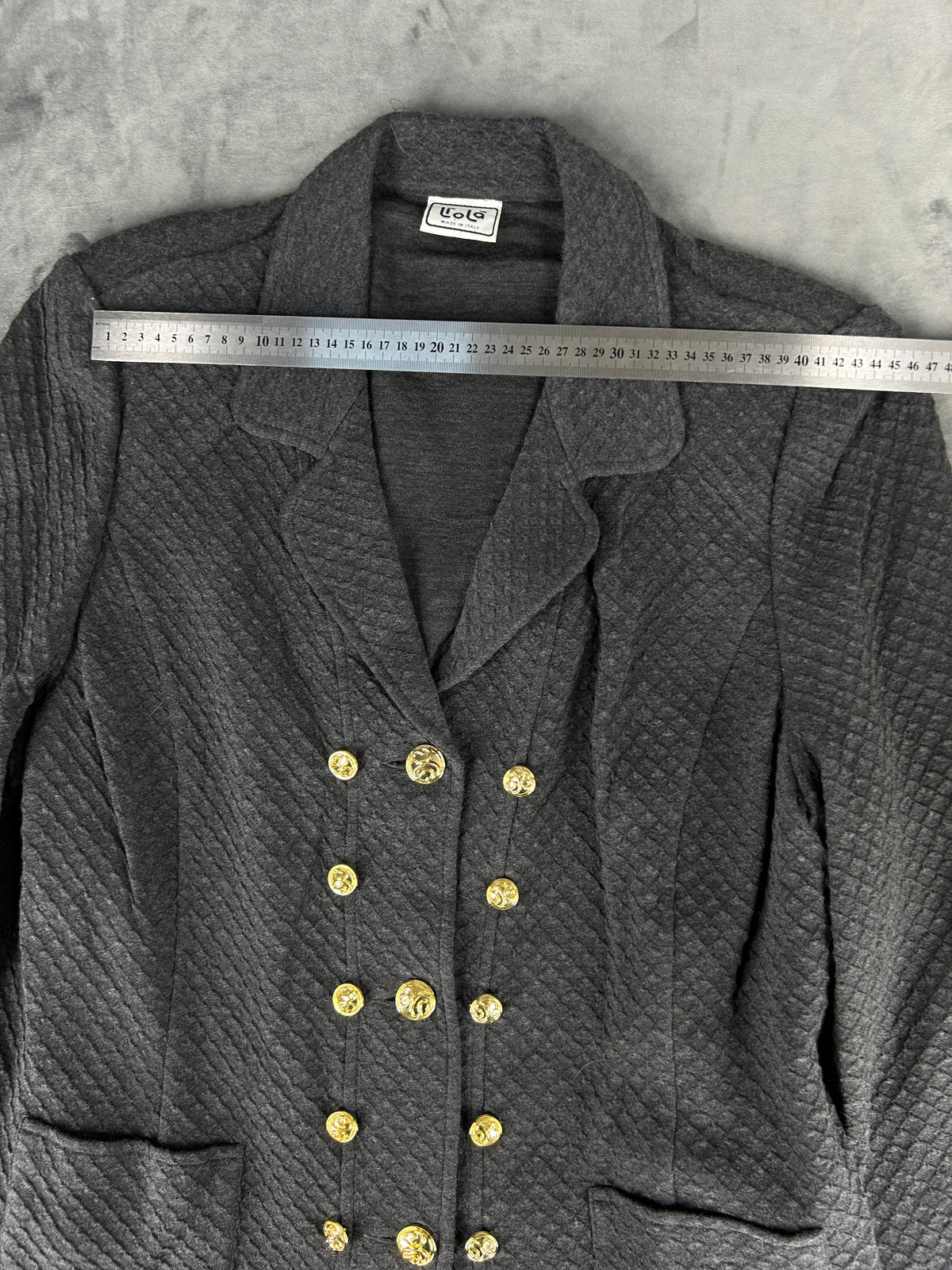 Blazer grigio in maglia doppiopetto Liolà vintage – Donna Taglia L