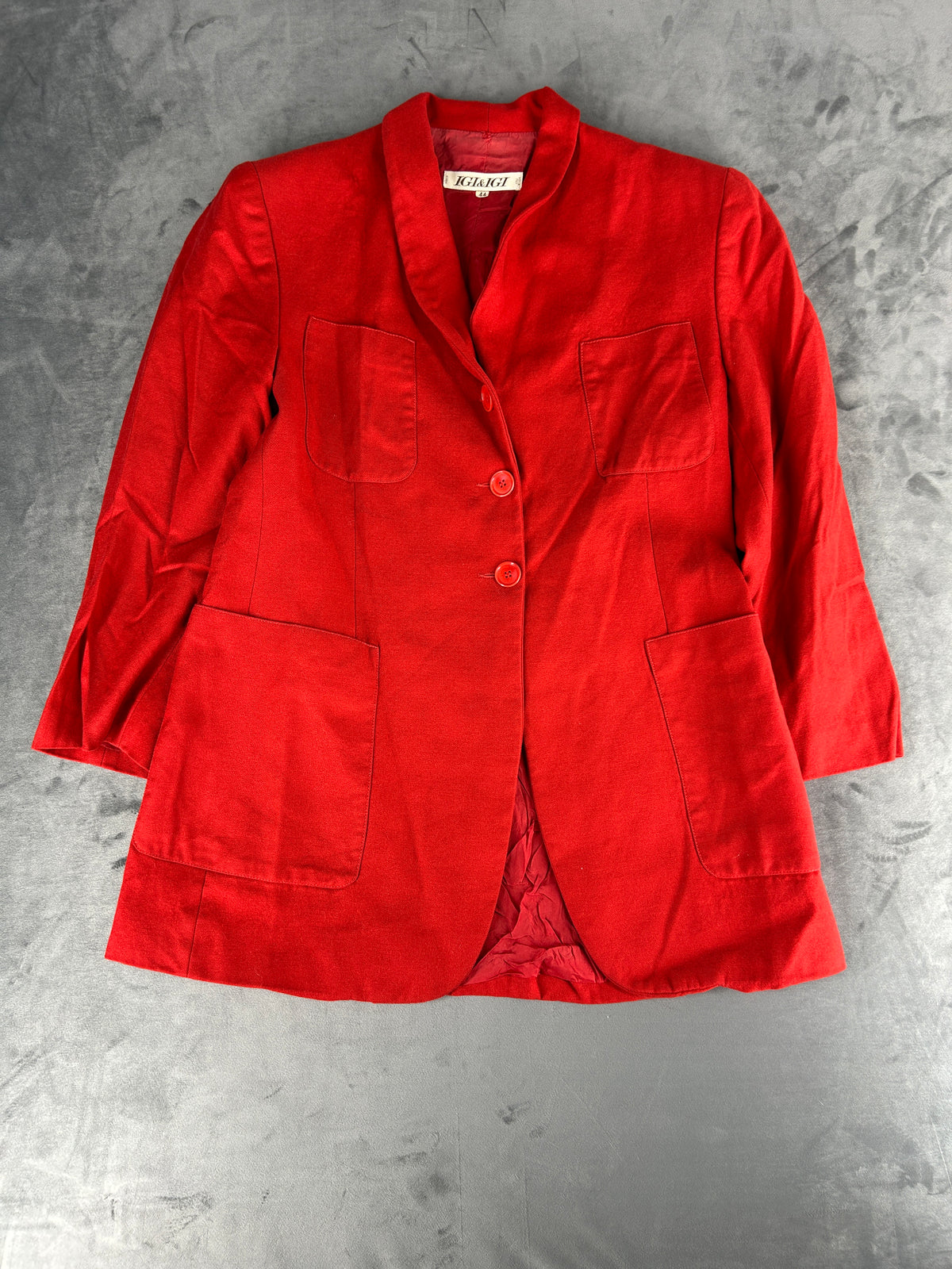 Blazer rosso in twill vintage – Donna Taglia L