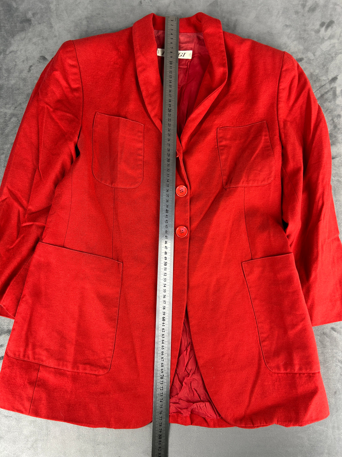 Blazer rosso in twill vintage – Donna Taglia L