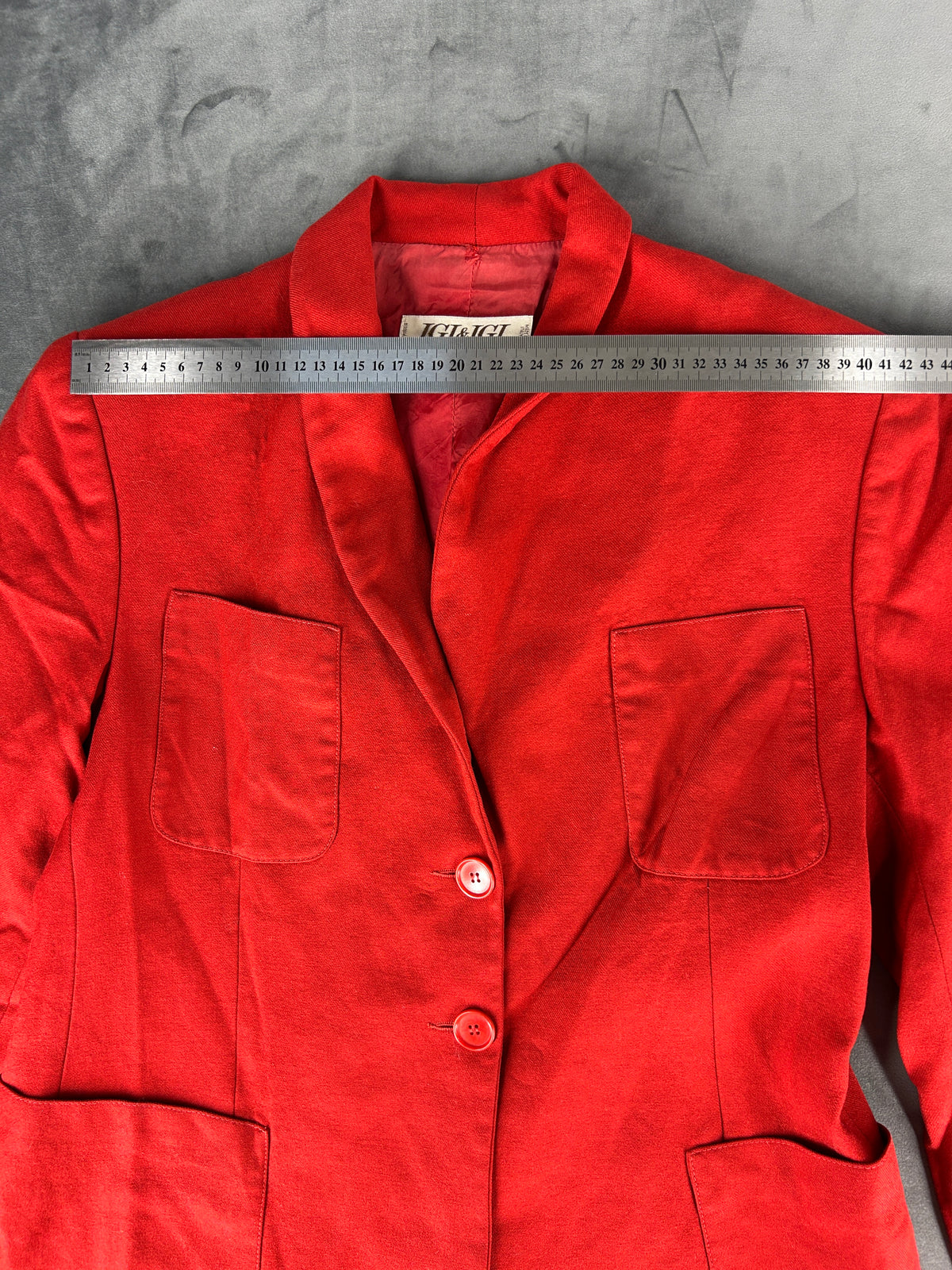 Blazer rosso in twill vintage – Donna Taglia L