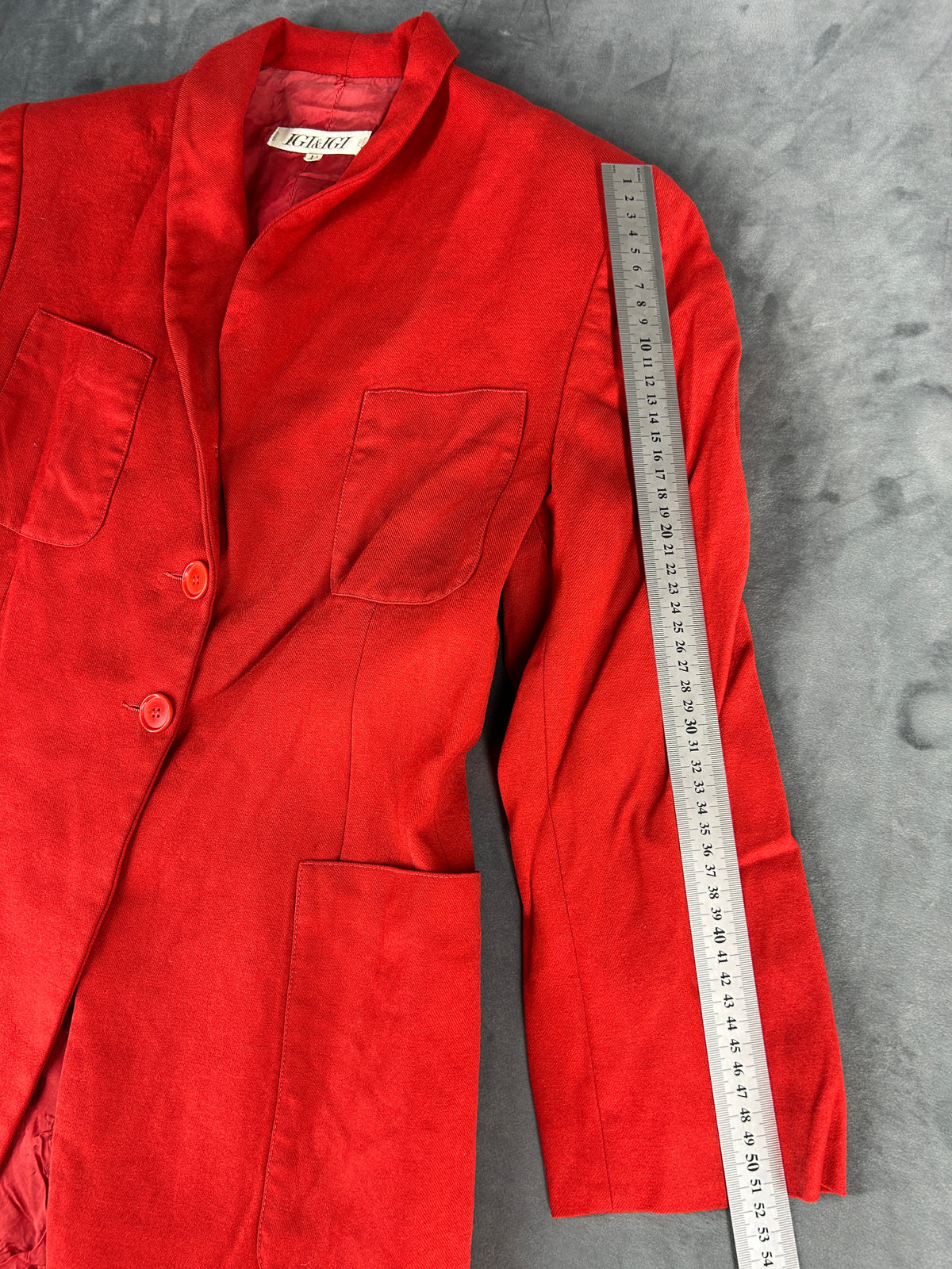 Blazer rosso in twill vintage – Donna Taglia L