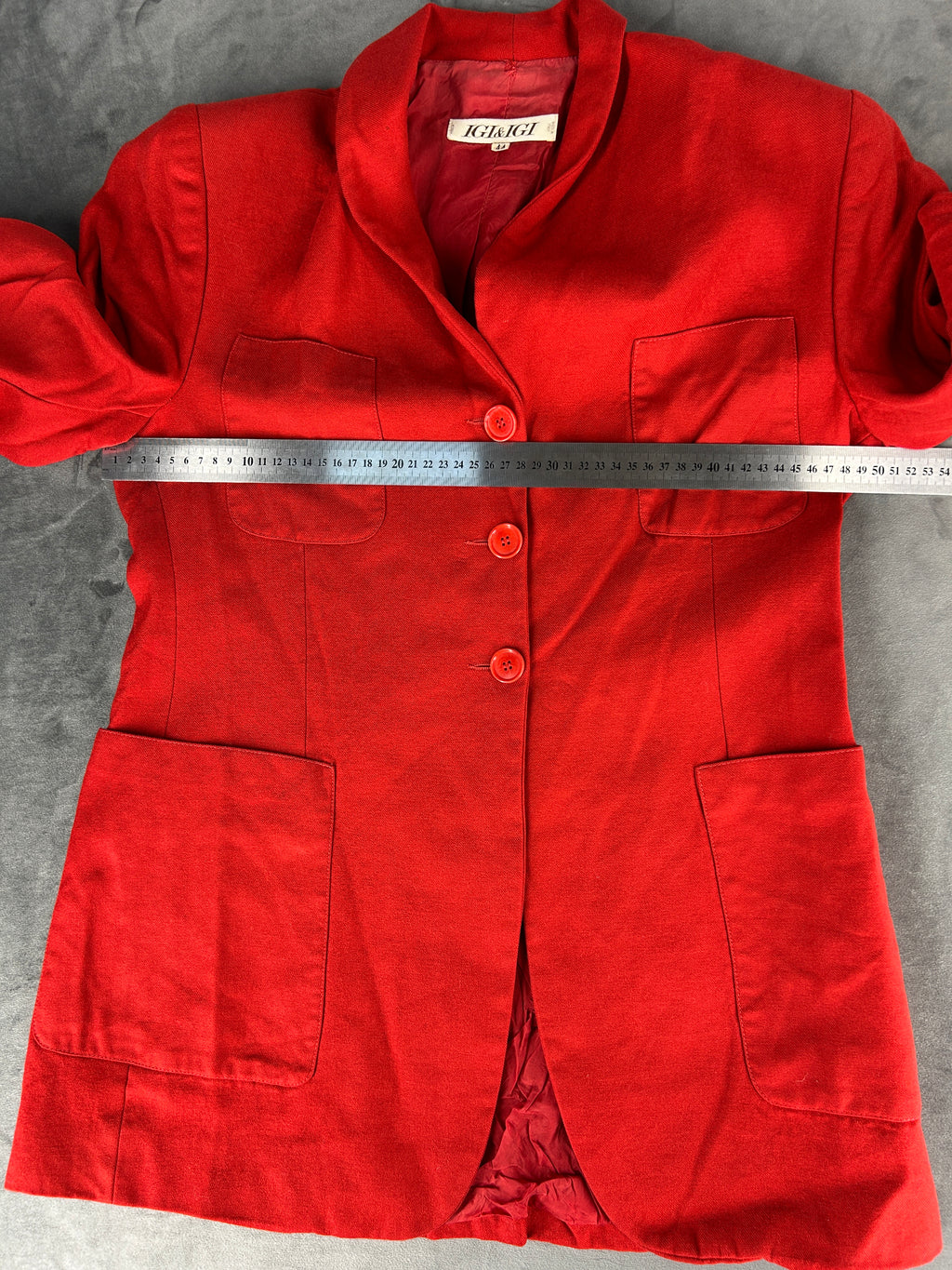Blazer rosso in twill vintage – Donna Taglia L